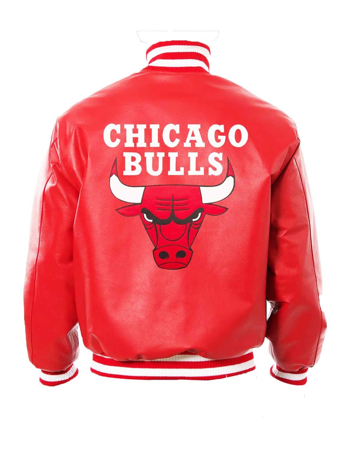 MotorCycleJackets Chicago Bulls Letterman Red Leather Jacket