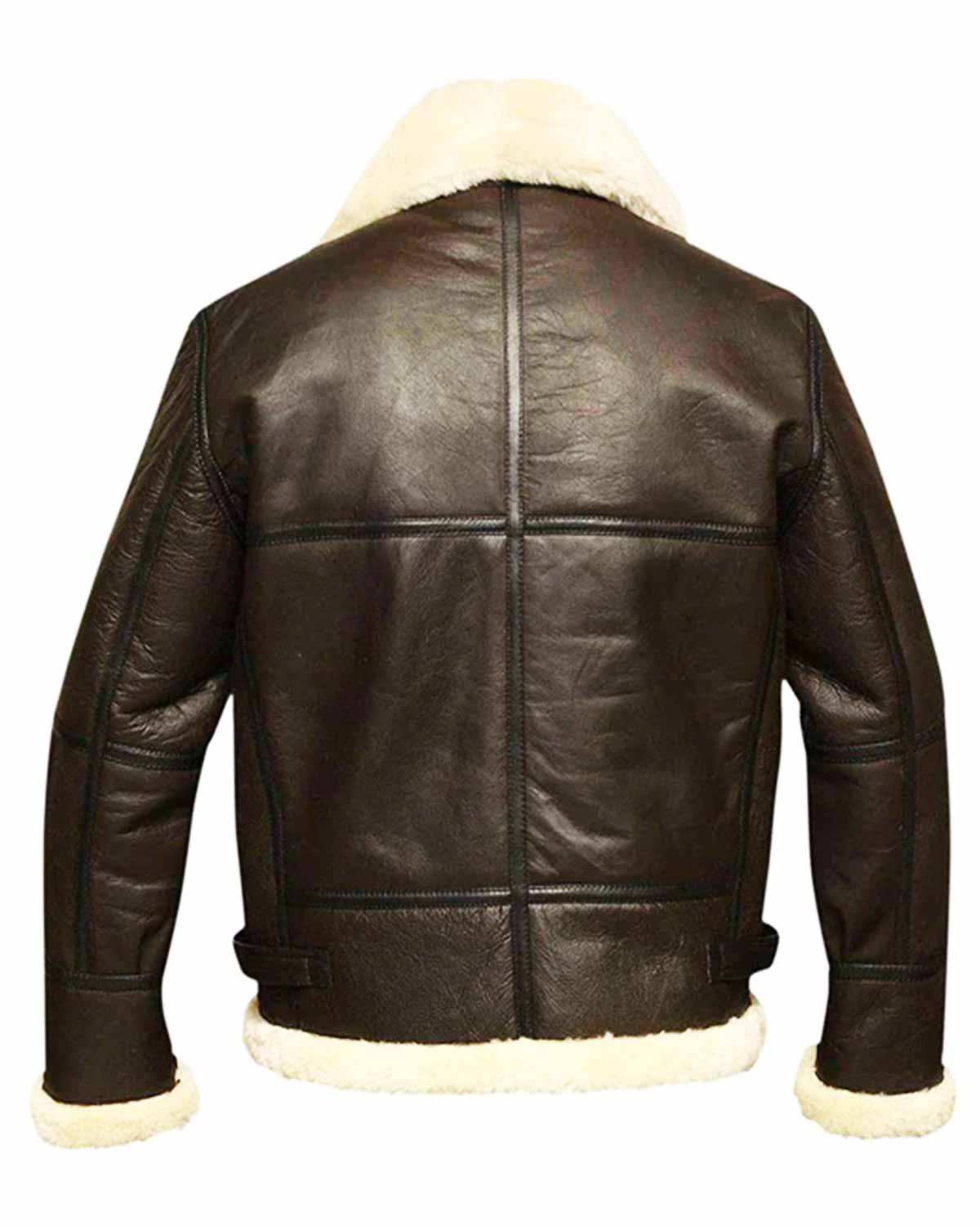 MotorCycleJackets B3 Bomber Aviator Shearling Leather Jacket With Faux Fur