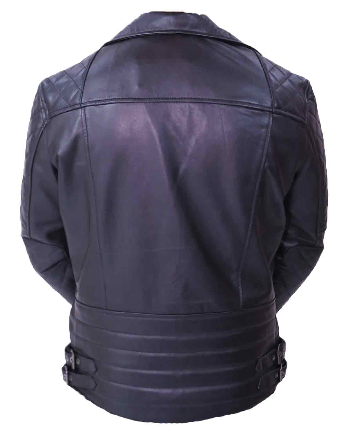 Men's Biker Black Quilted Leather Jacket