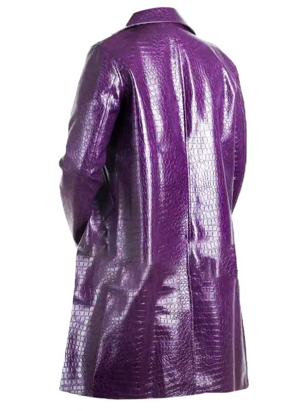 MotorCycleJackets Jared Leto Joker Purple Crocodile Coat