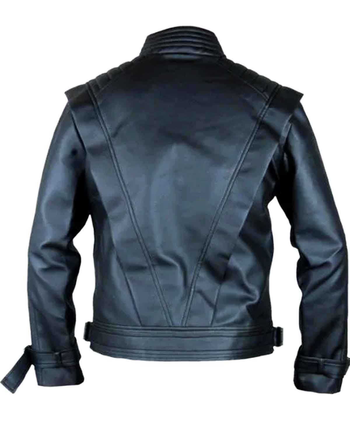 MotorCycleJackets Michael Jackson Black Thriller Costume Men's Leather Jacket