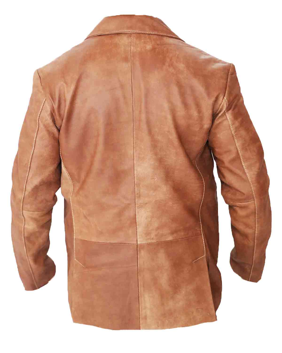 MotorCycleJackets Men's Fashion Brown Leather Blazer Coat