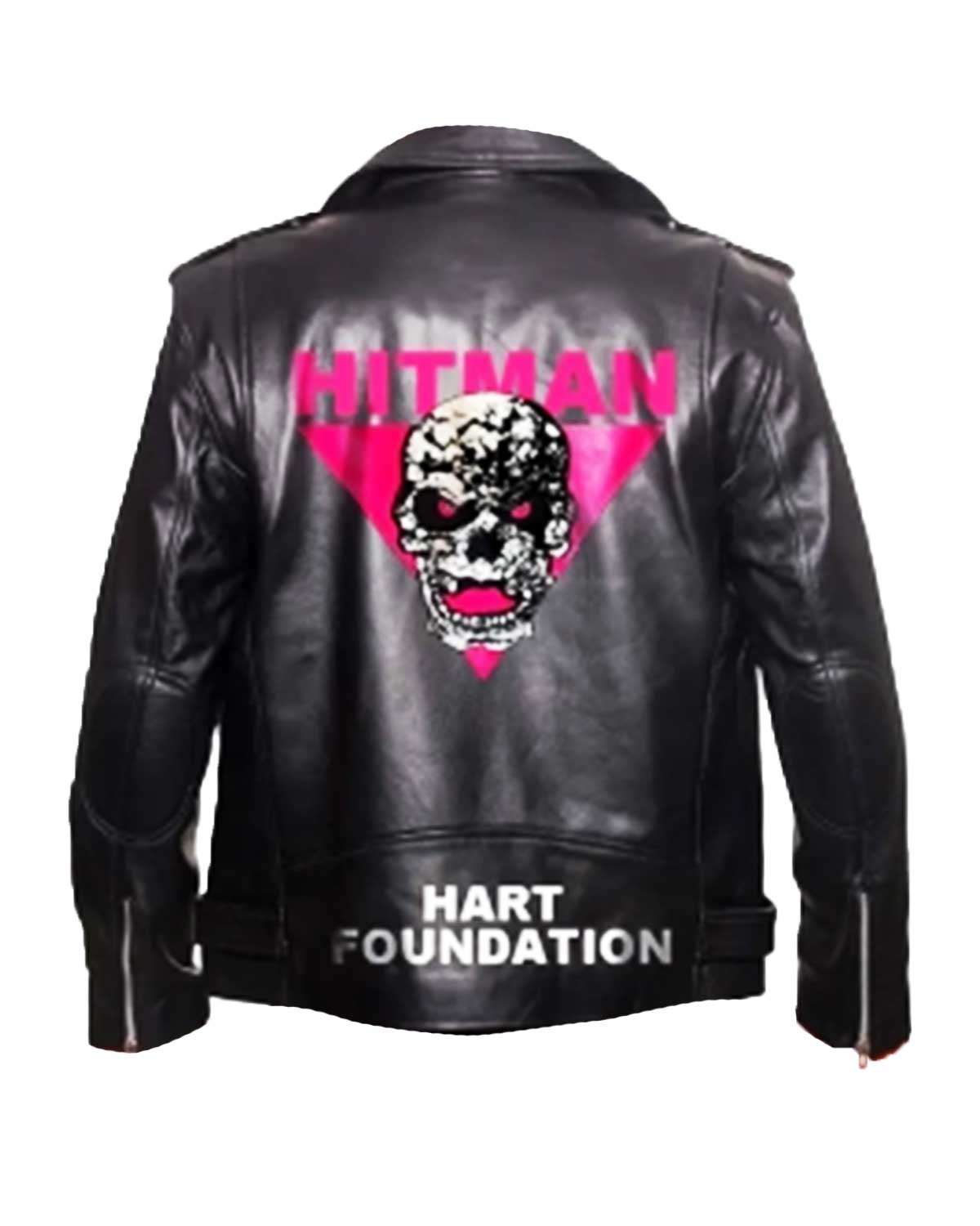 Bret Hart Foundation Biker Leather Jacket