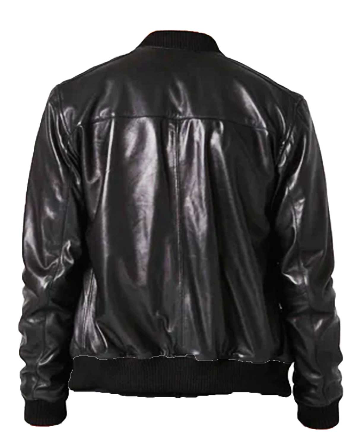 MotorCycleJackets Men’s Black Bomber Leather Jacket