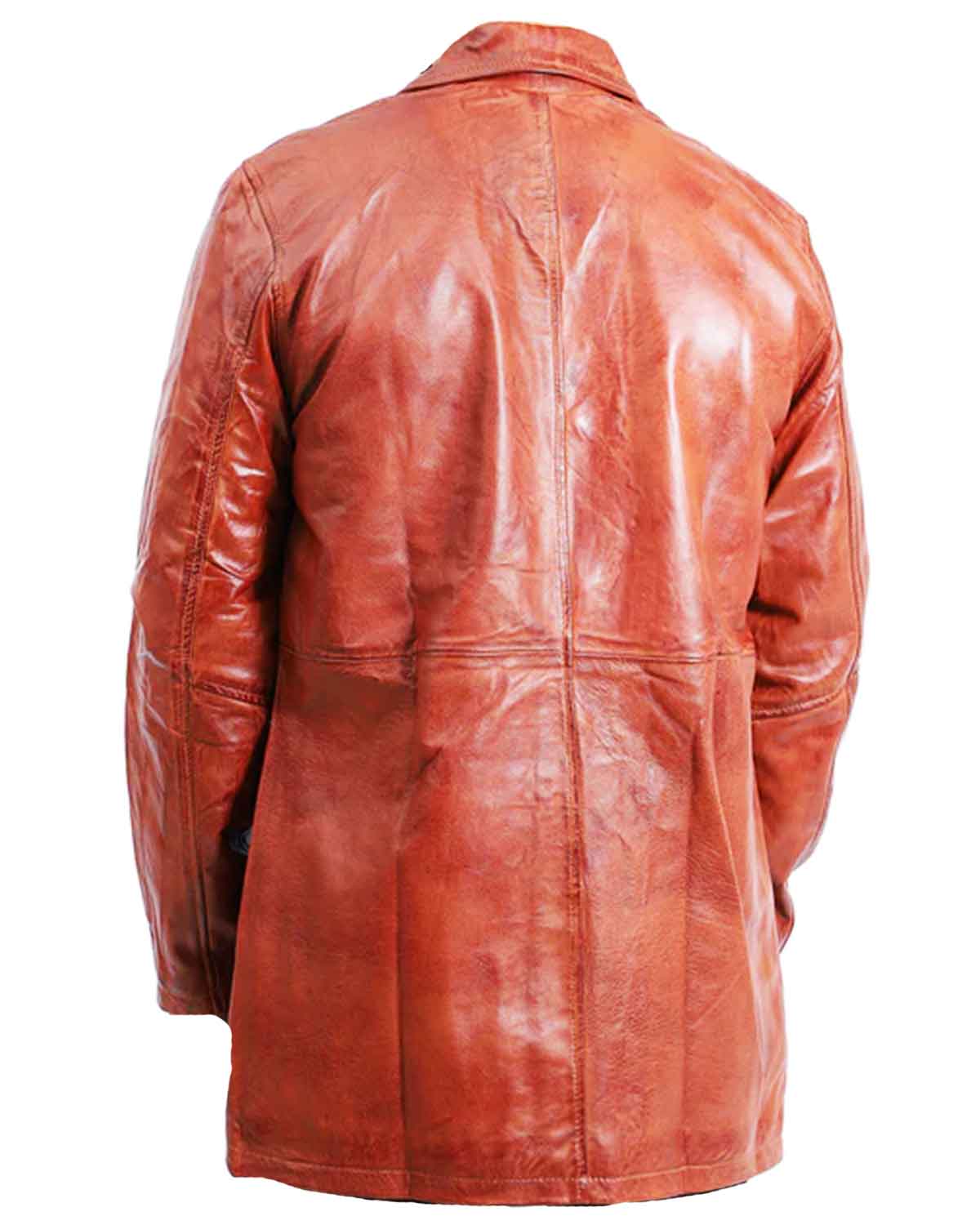 MotorCycleJackets Men's 5 Button Brown Leather Coat