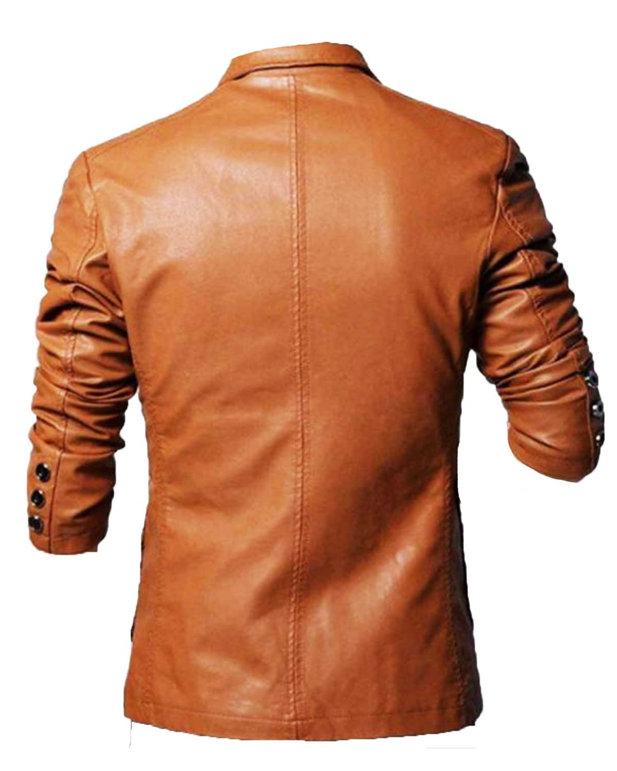 MotorCycleJackets Casual Wear Slim Fit Brown Leather Blazer for Men