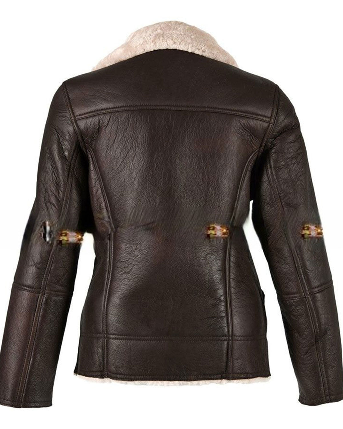 MotorCycleJackets Womens Sheepskin Brown Leather Shearling Jacket