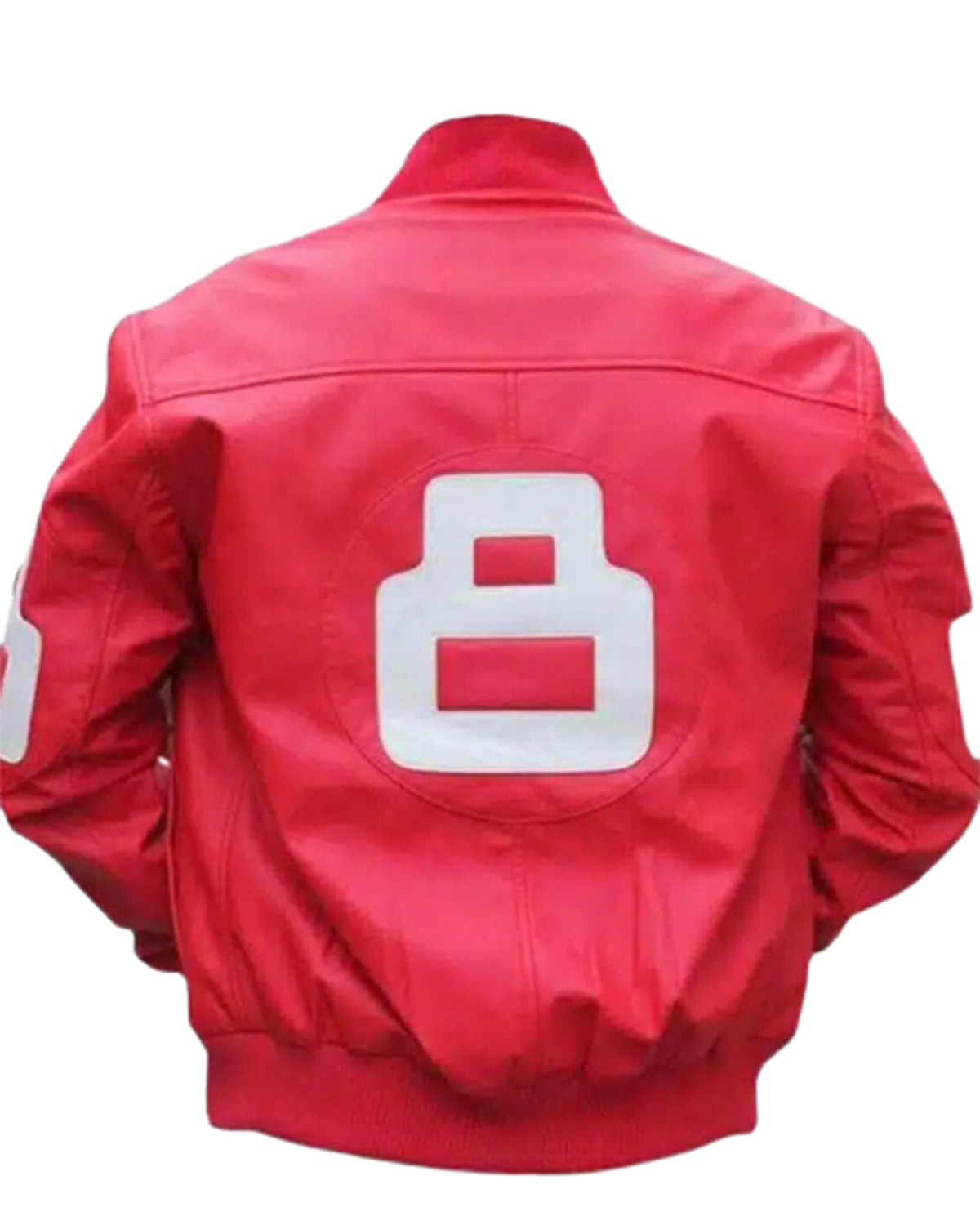 MotorCycleJackets Pink Unisex 8 Ball Bomber Leather Jacket