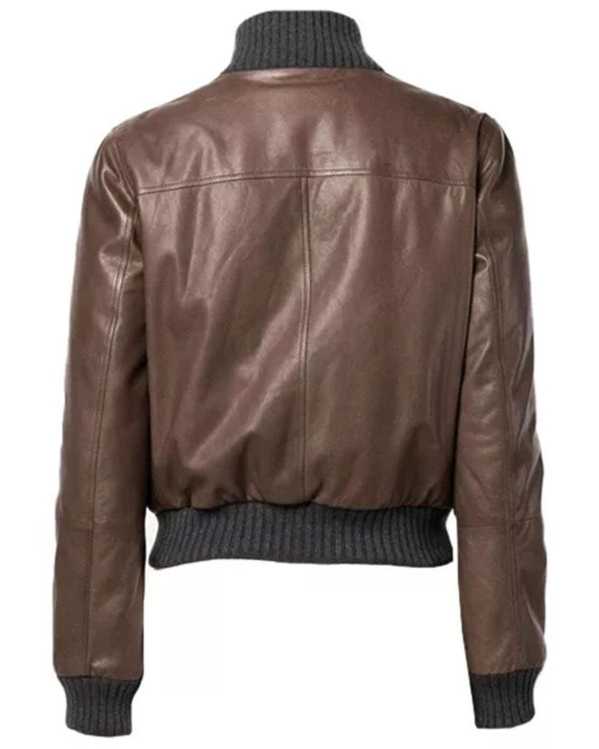 MotorCycleJackets Brown Leather Bomber Jacket Womens