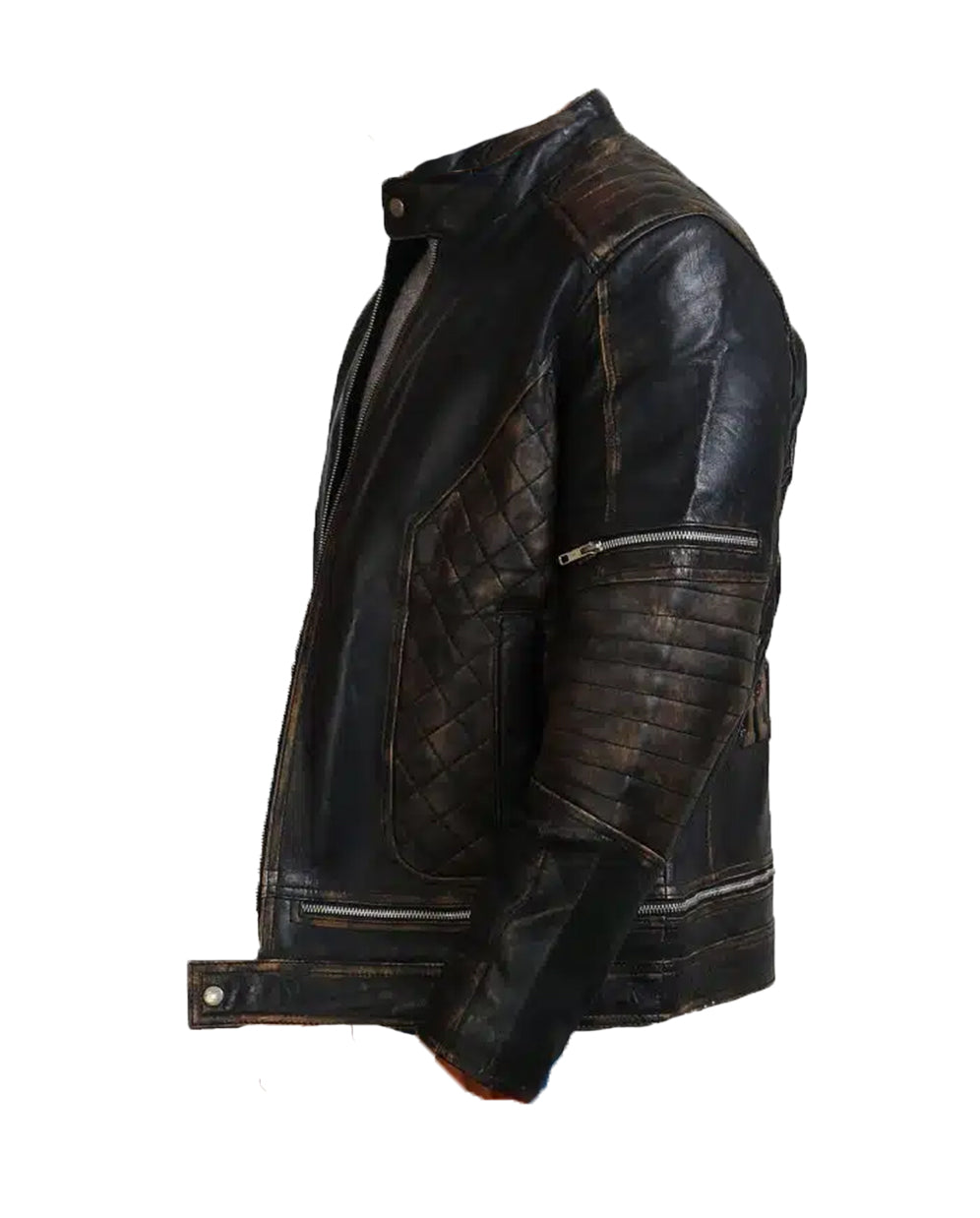 Bones and Skull Black Zipper Biker Jacket