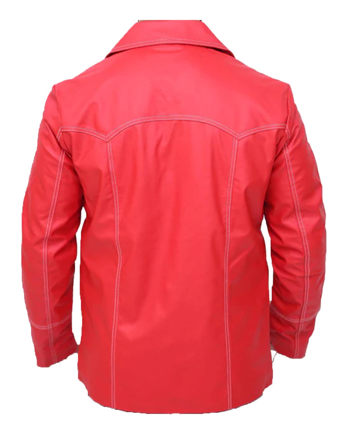 MotorCycleJackets Brad Pitt Fight Club Red Leather Jacket