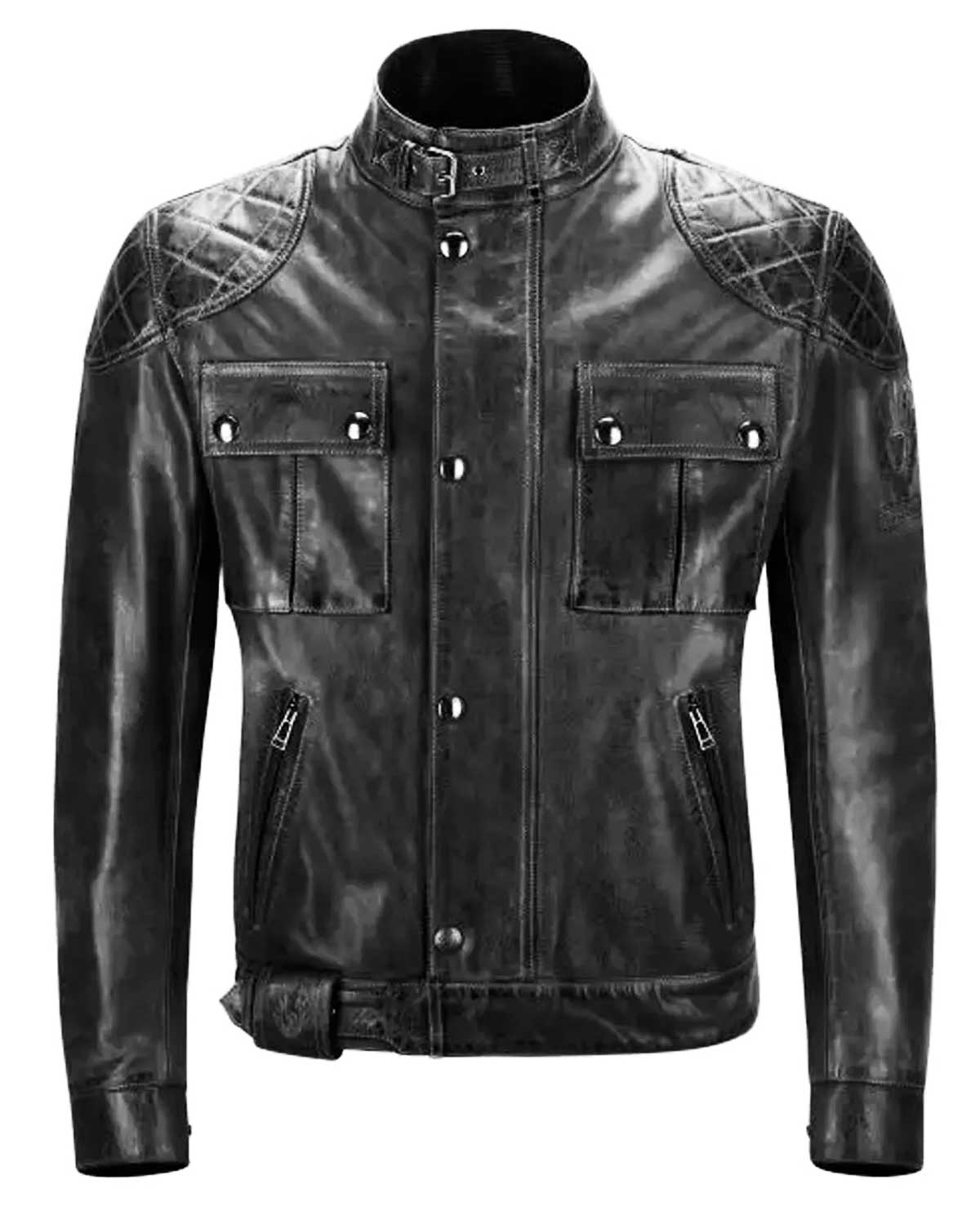 Biker Brooklands Diamond Quilted Leather Jacket