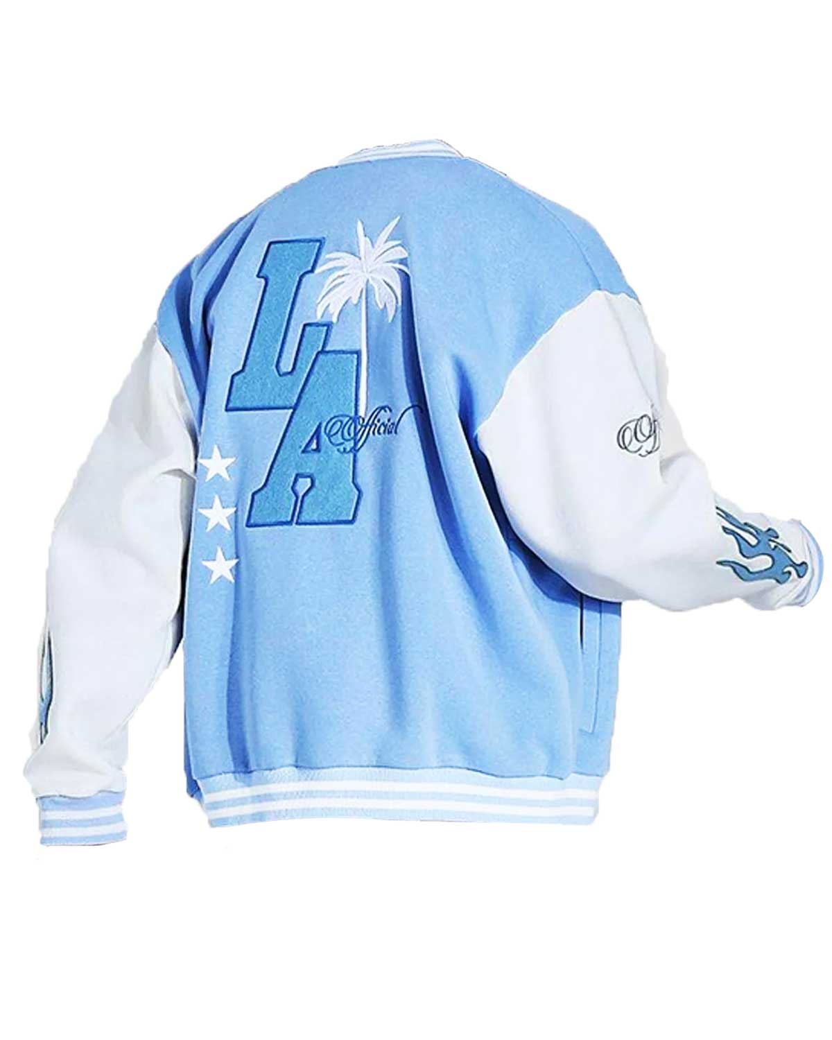 MotorCycleJackets Baby Blue Los Angeles Varsity Jacket