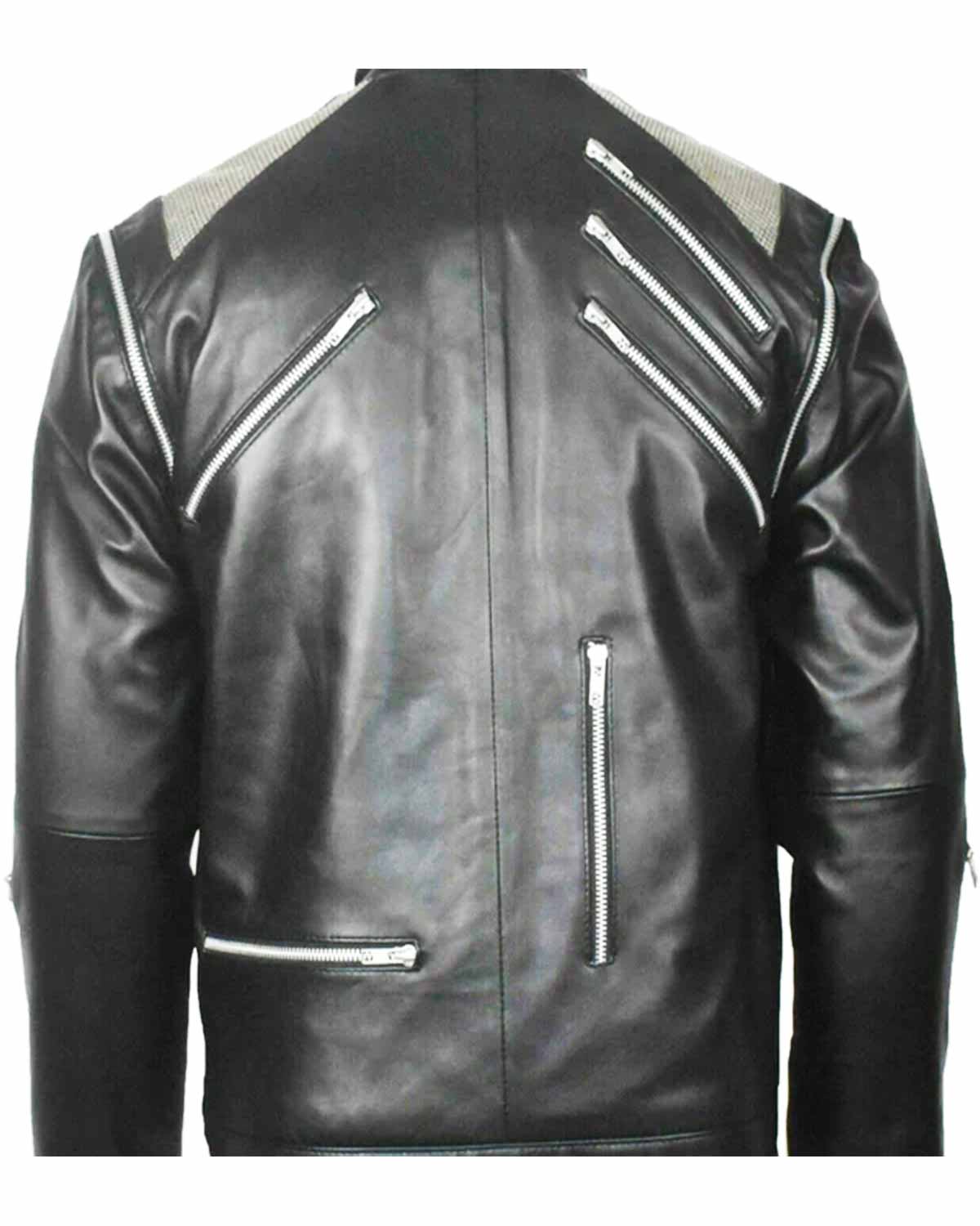 MotorCycleJackets Michael Jackson Beat It Black Leather Jacket