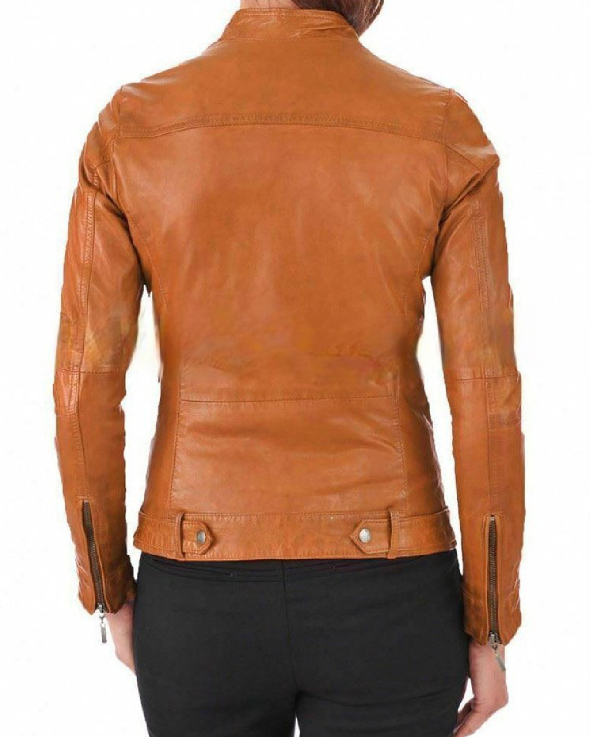 MotorCycleJackets Women’s Brown Leather Motorcycle Jacket