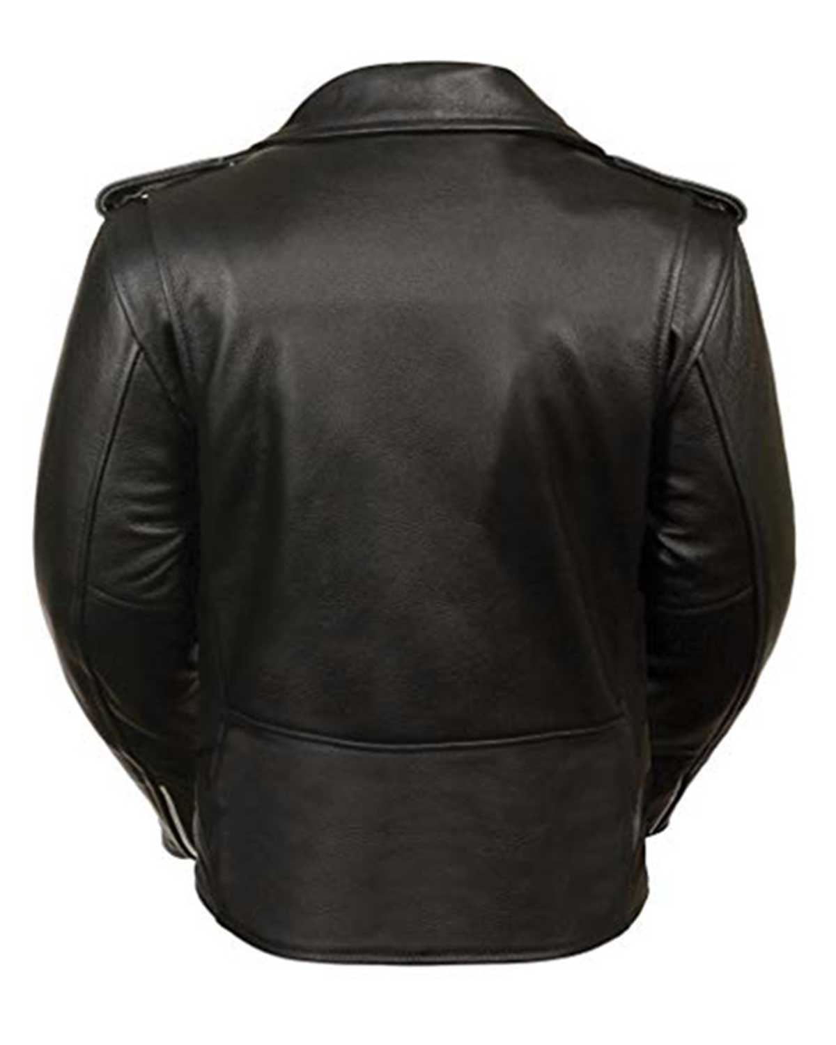 Unisex Brando Motorcycle Black Leather Jacket