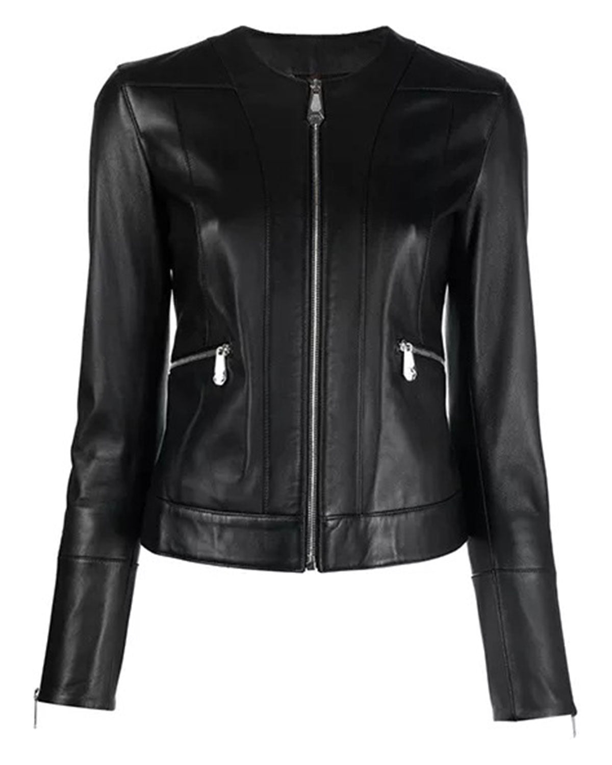 MotorCycleJackets Ladies Black Leather Jacket