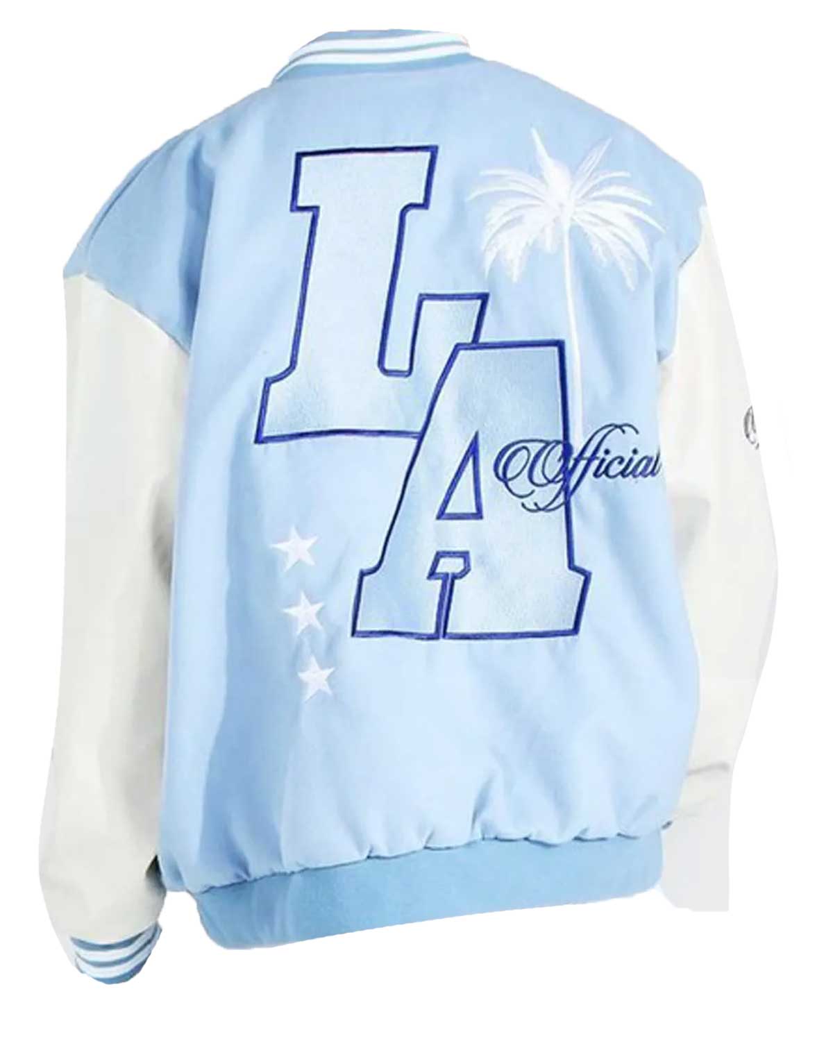 MotorCycleJackets Baby Blue Los Angeles Varsity Jacket