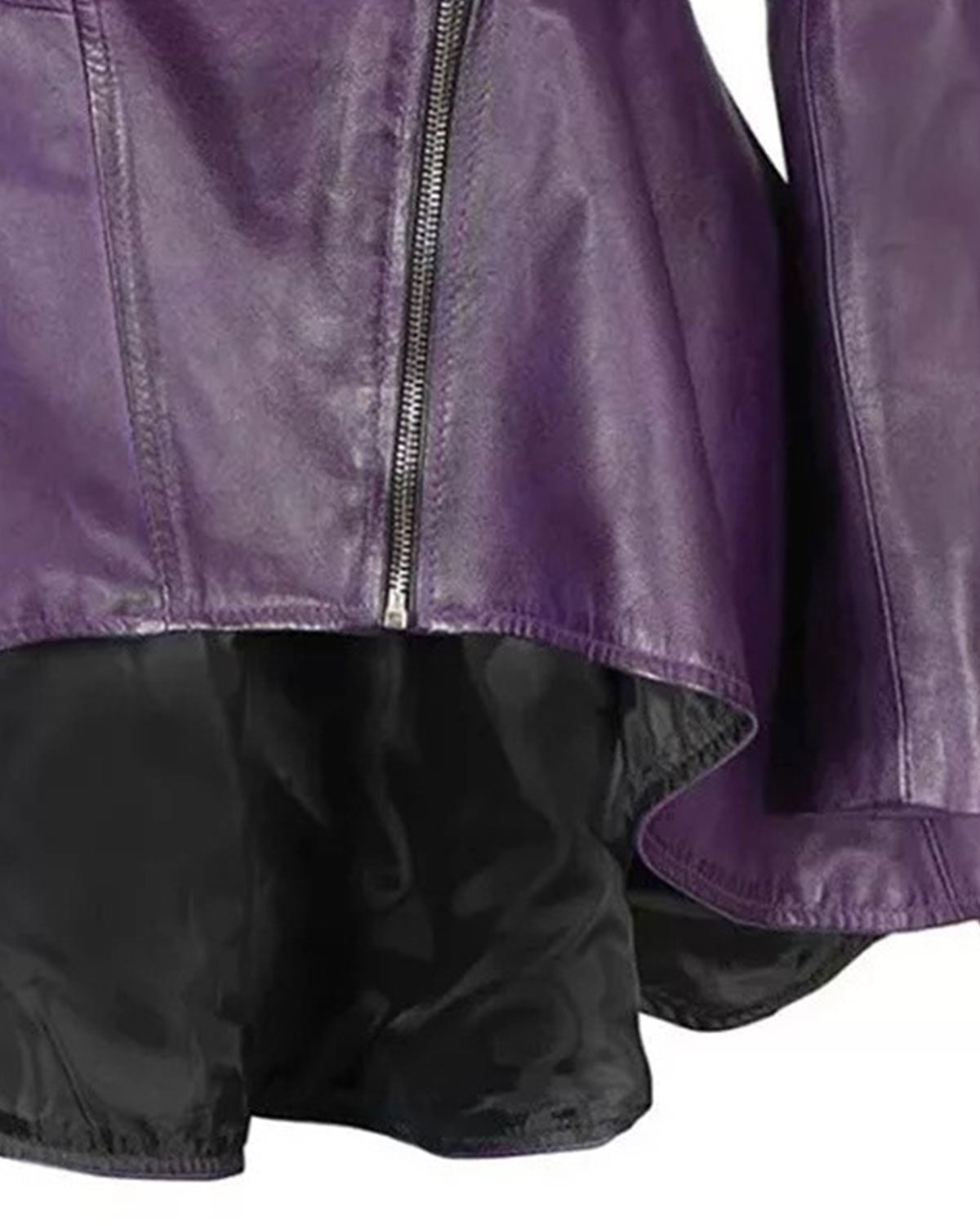 MotorCycleJackets Women’s Purple Peplum Leather Jacket