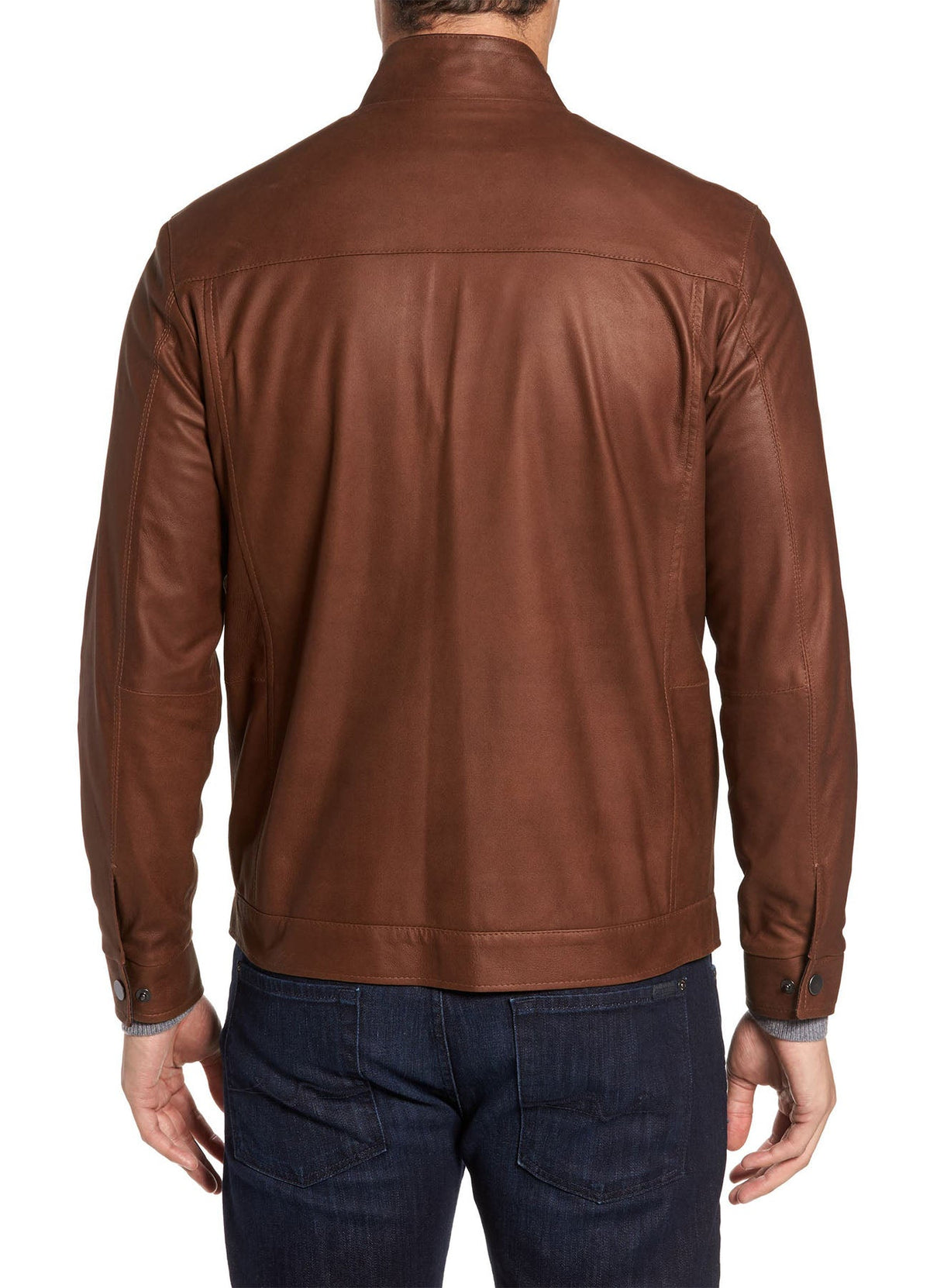 Mens Iconic Brown Lambskin Leather Jacket