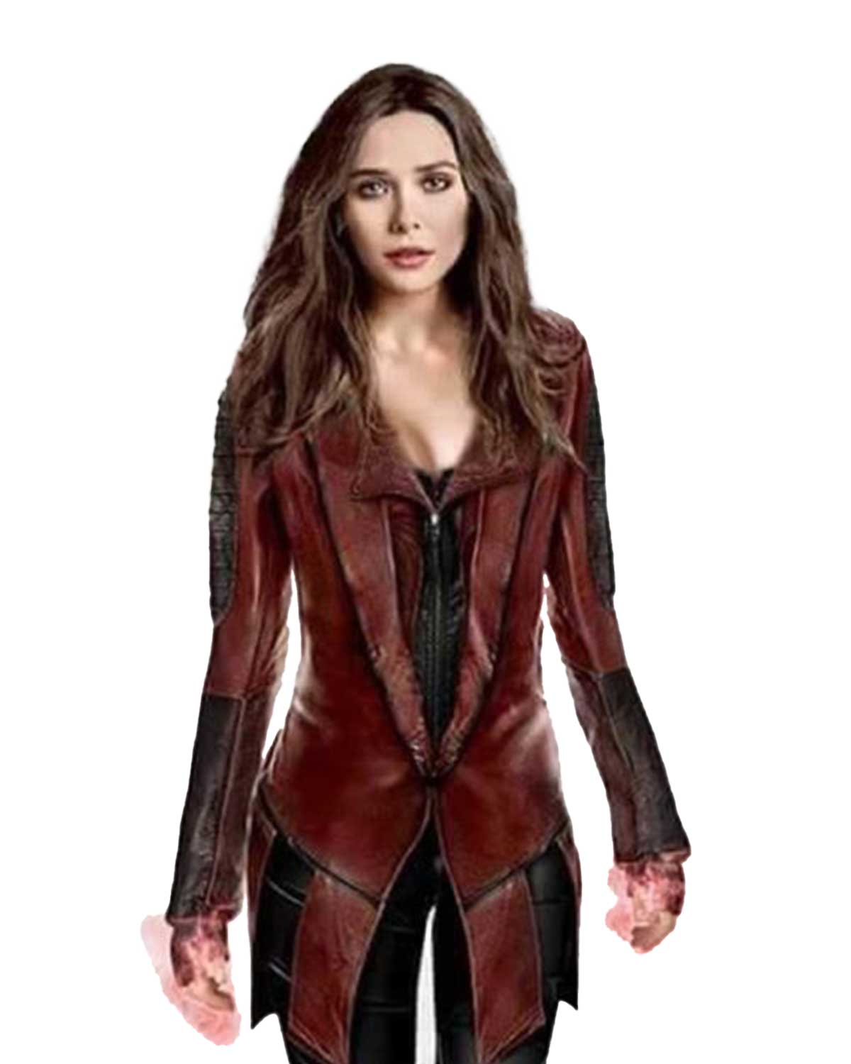 MotorCycleJackets Captain America Scarlet Witch Red Halloween Coat