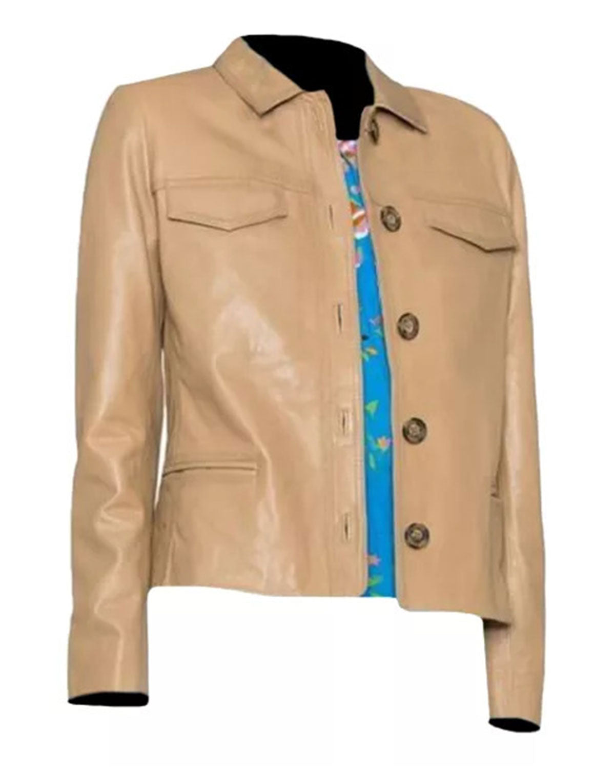 MotorCycleJackets Brown Leather Shirt Womens