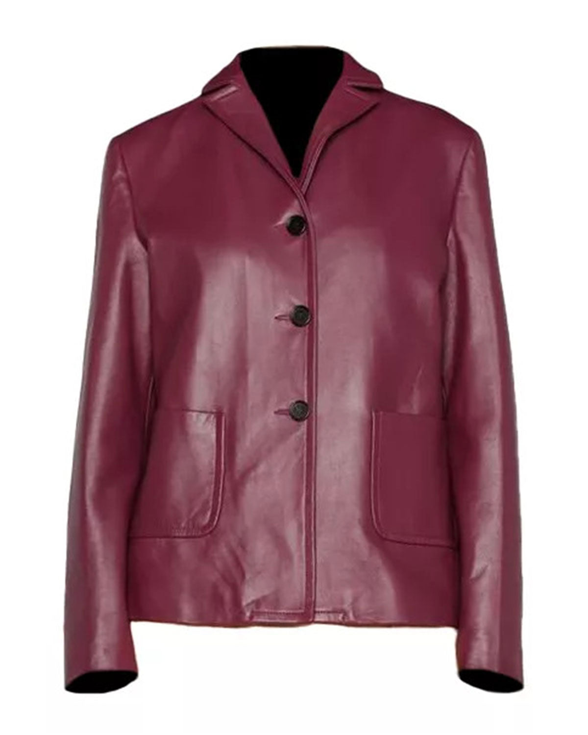 MotorCycleJackets Maroon Leather Jacket Womens