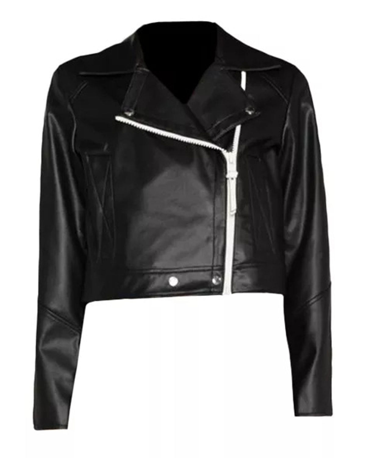 Cropped Biker Jacket Womens