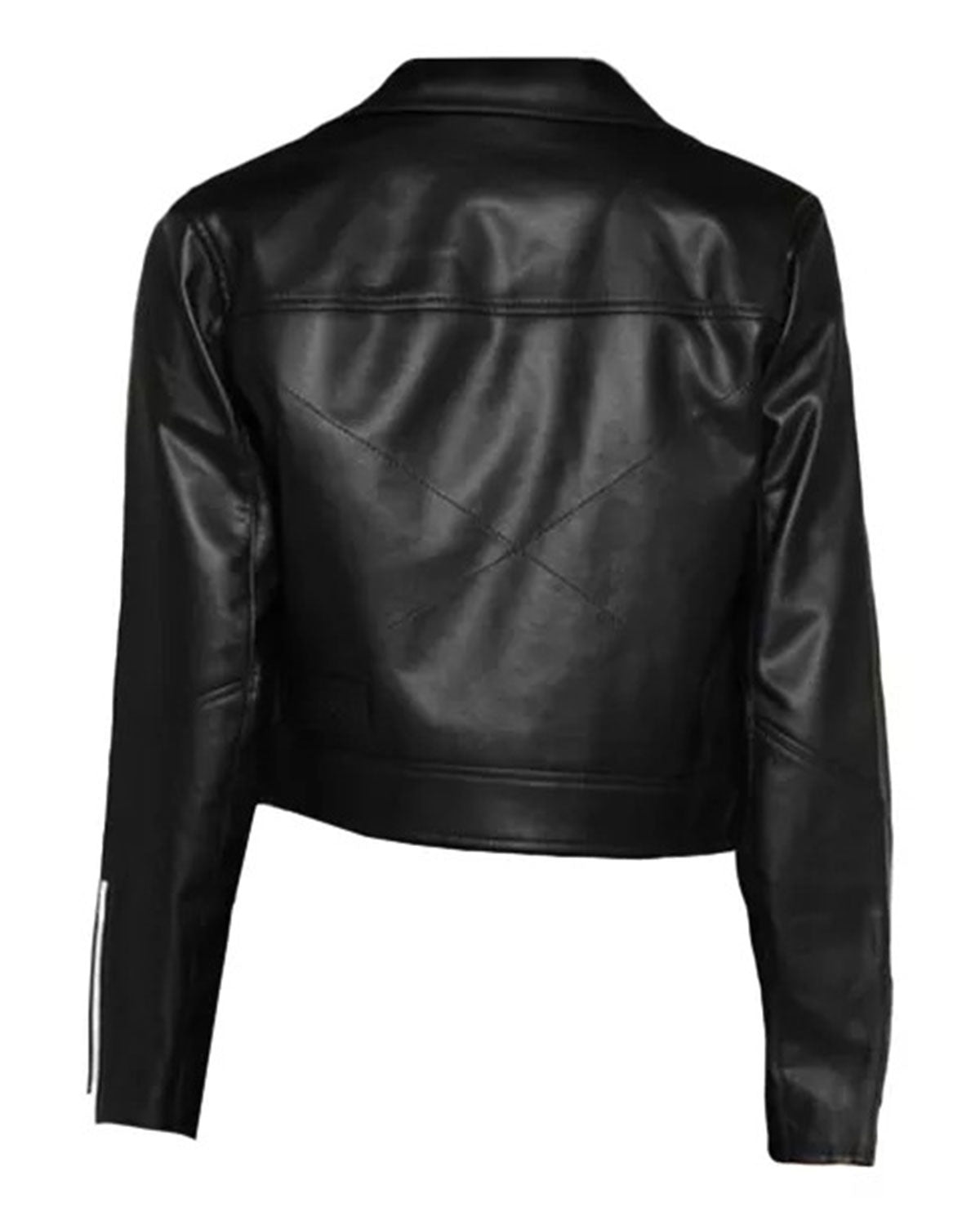 Cropped Biker Jacket Womens