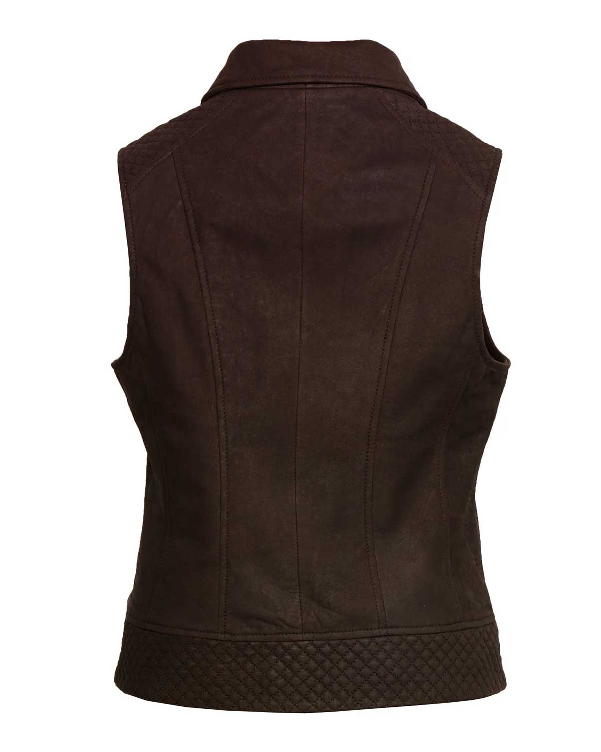 MotorCycleJackets Lucy Women’s Brown Leather Gilet