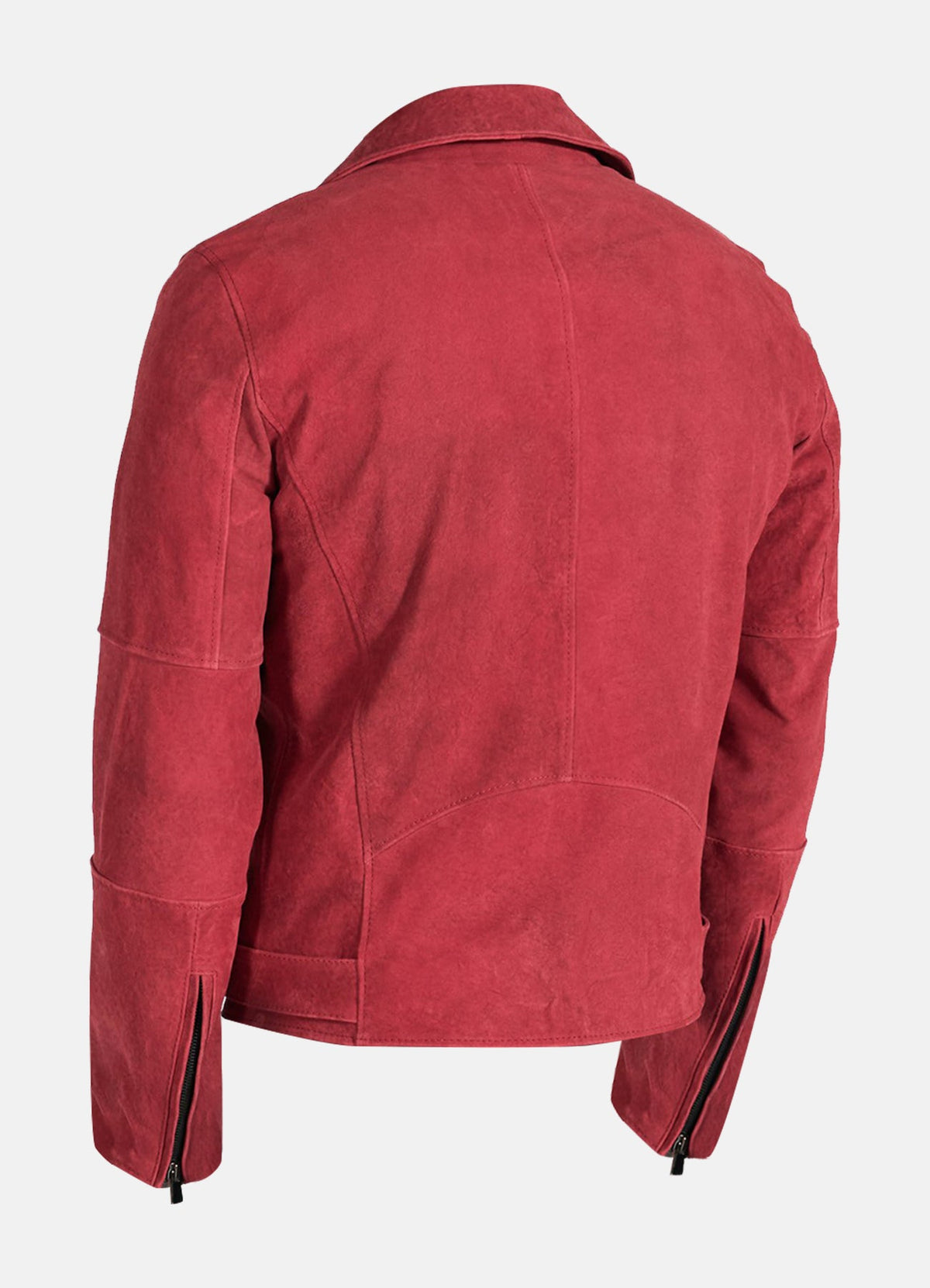Mens Bright Red Suede Leather Jacket
