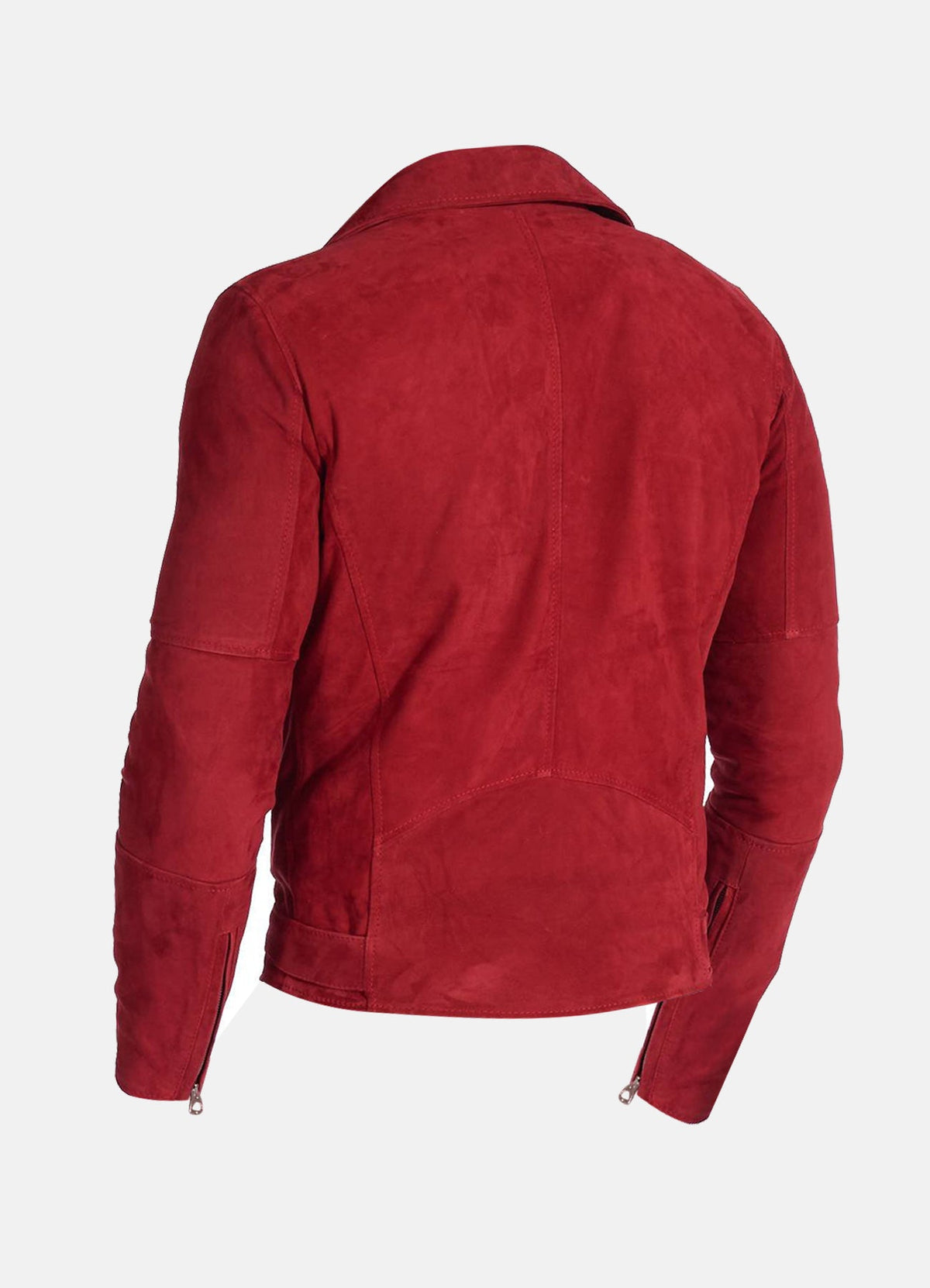 Mens Burgendy Red Suede Leather Jacket