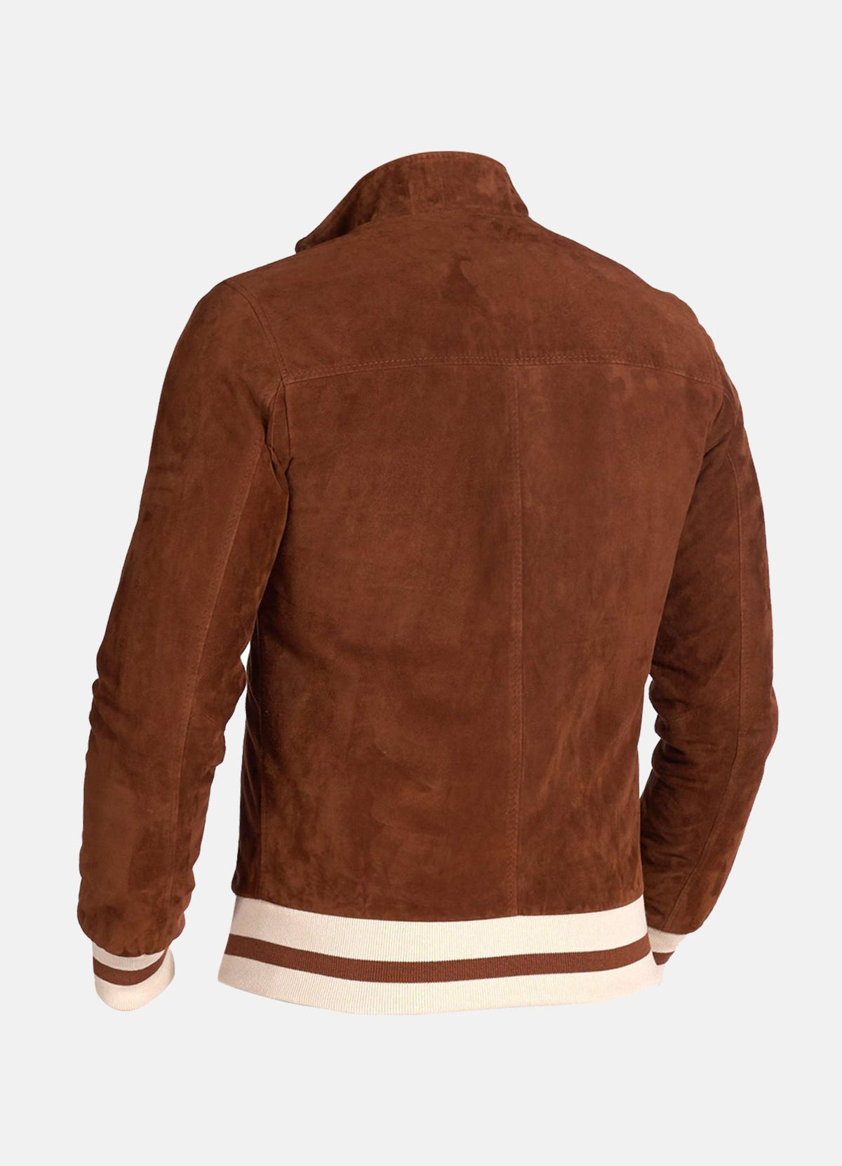 Mens Slimfit Brown Suede Leather Jacket