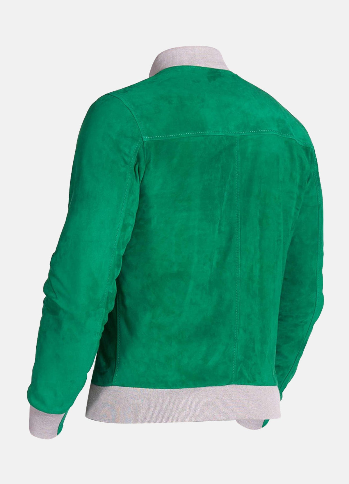 Mens Bright Green Suede Leather Jacket