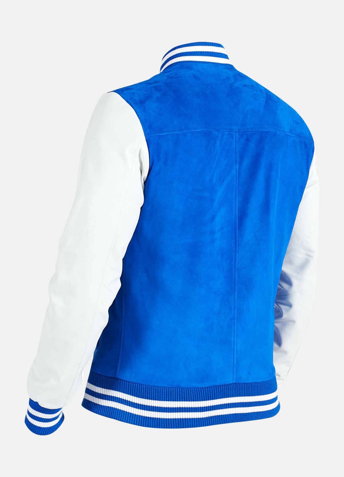 Mens Blue and White Varsity Jacket