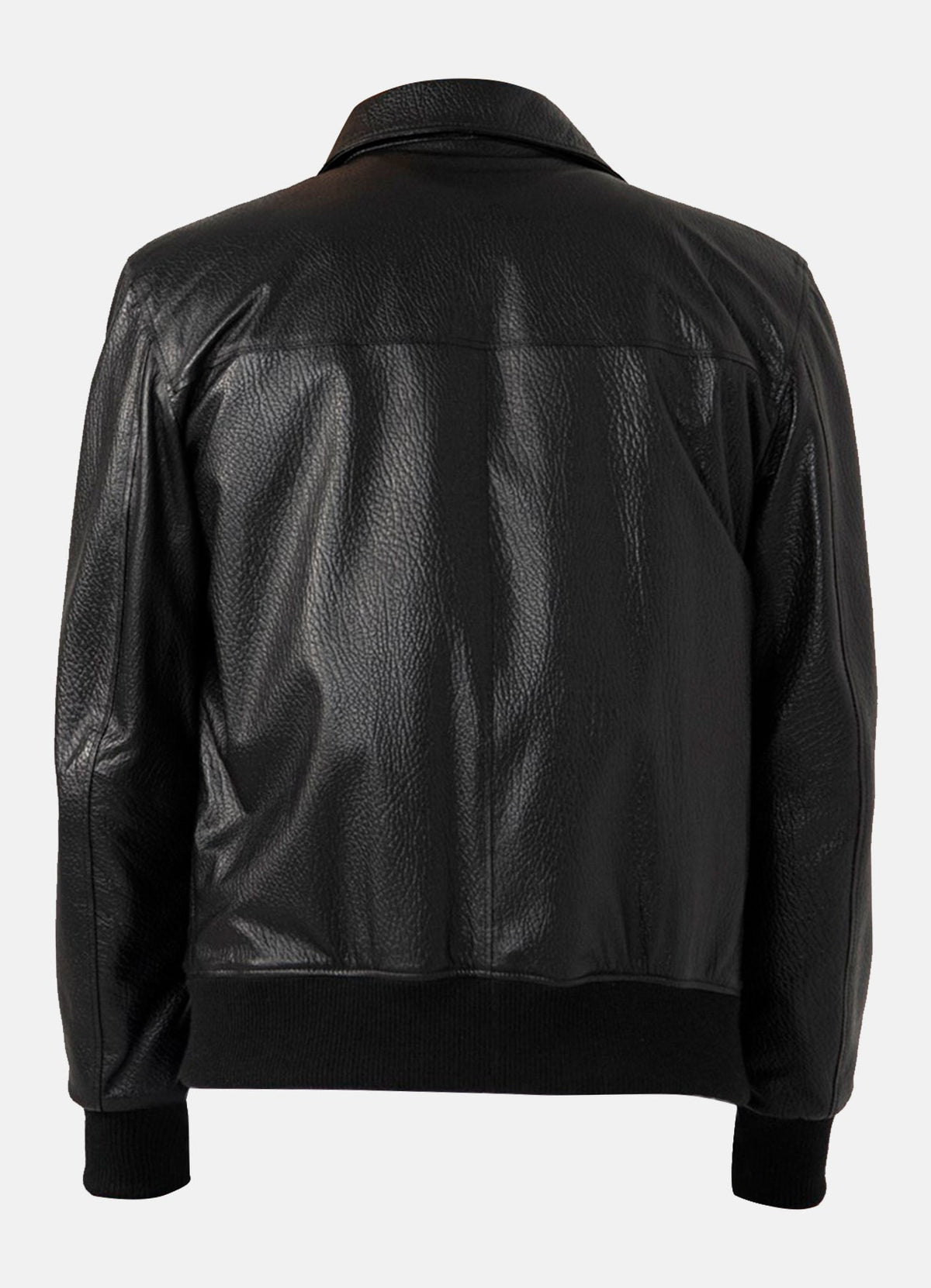 Mens Patterned Black Leather Jacket