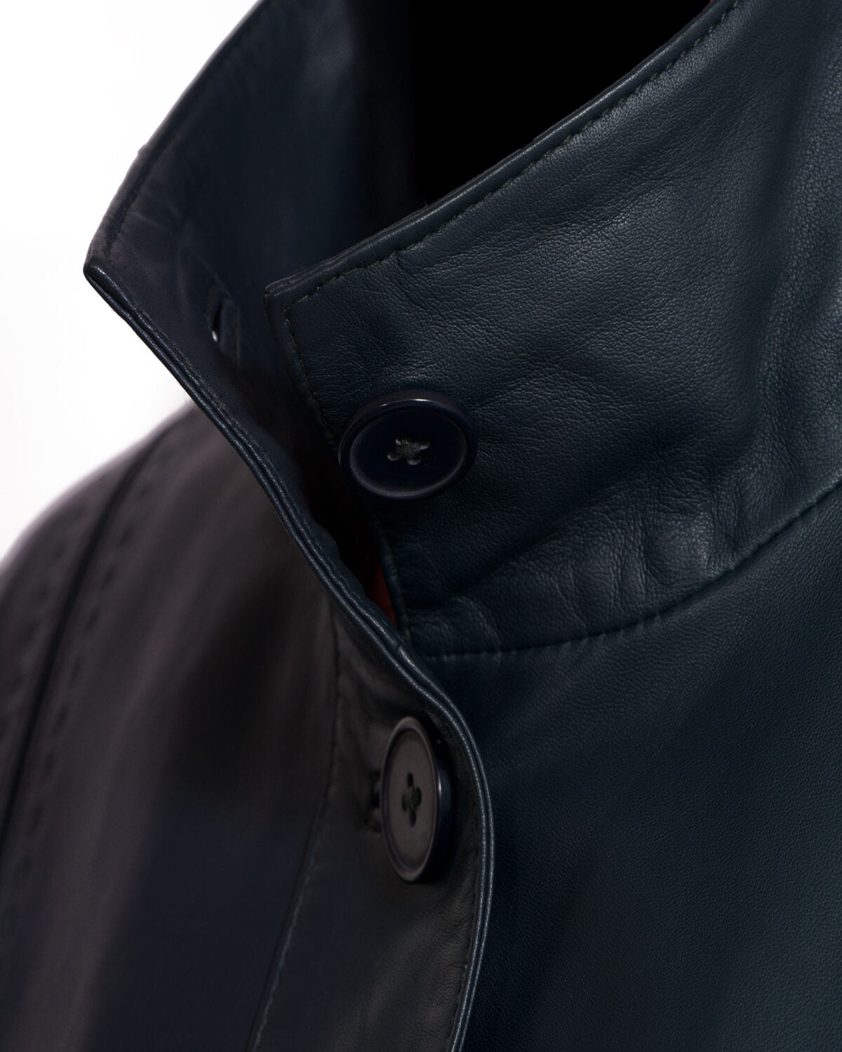 Women’s Navy Blue Stylish Leather Biker Jacket