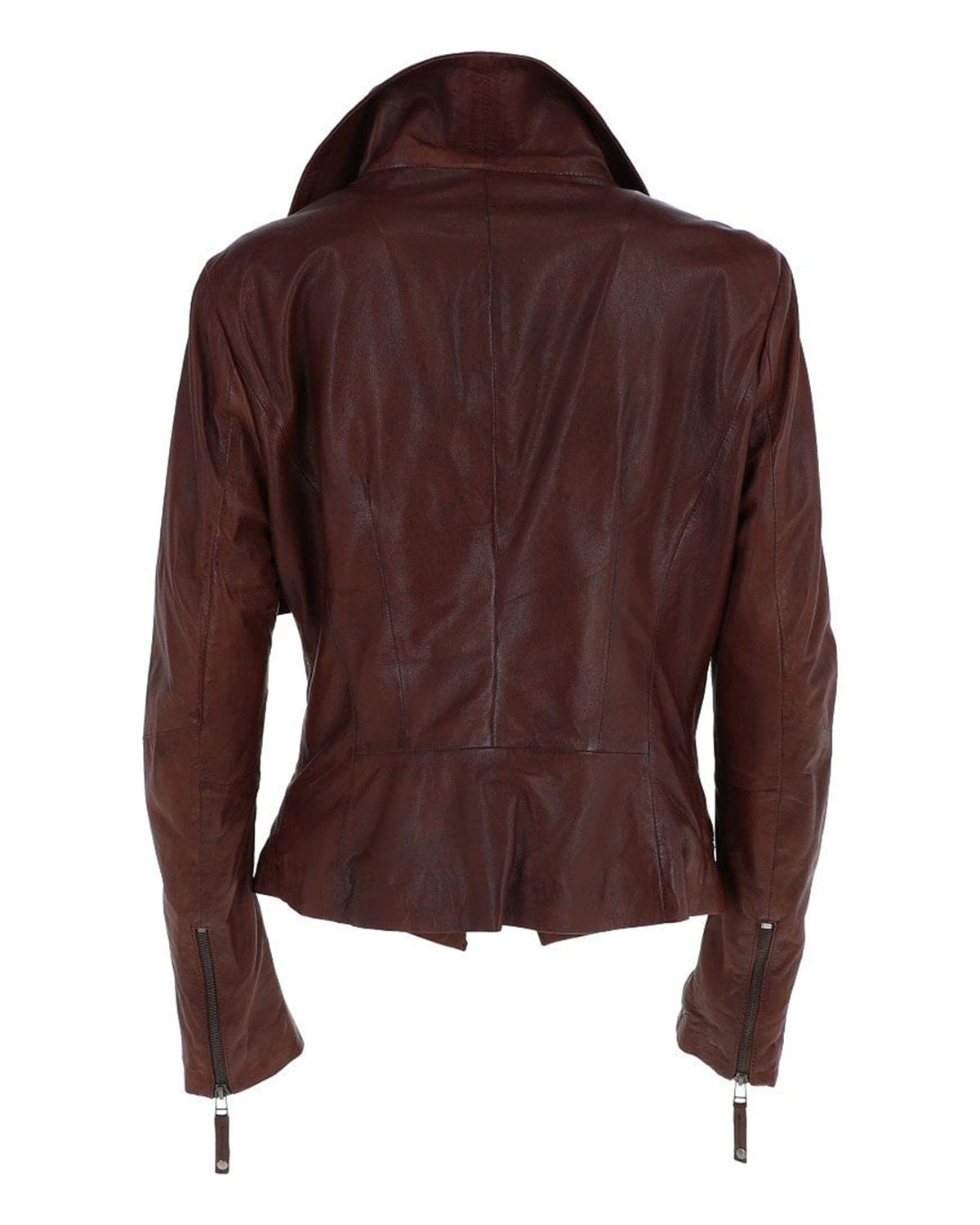 Women's Oxblood Biker Leather Jacket