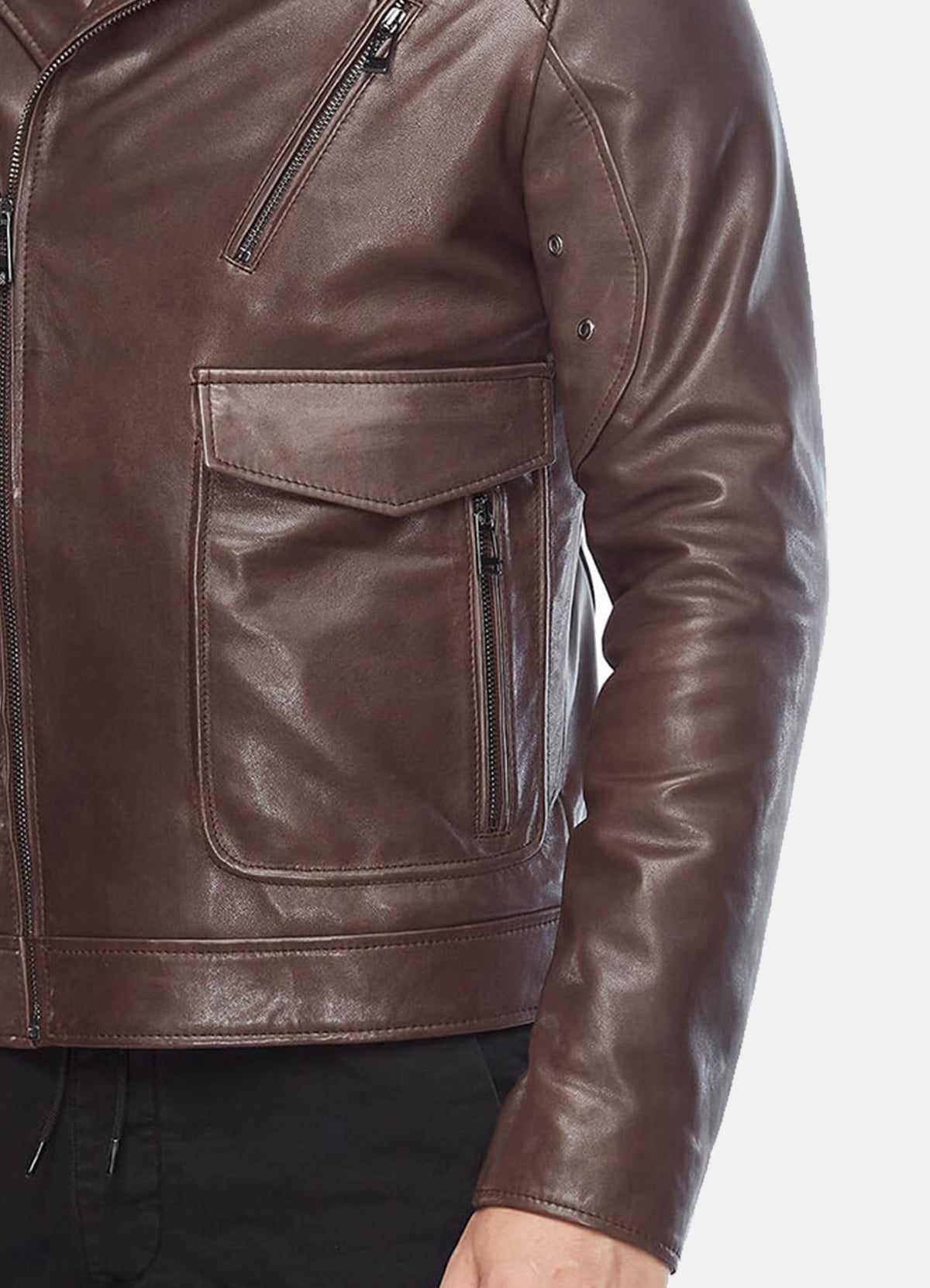 Mens Choco Brown Motorcycle Leather Jacket