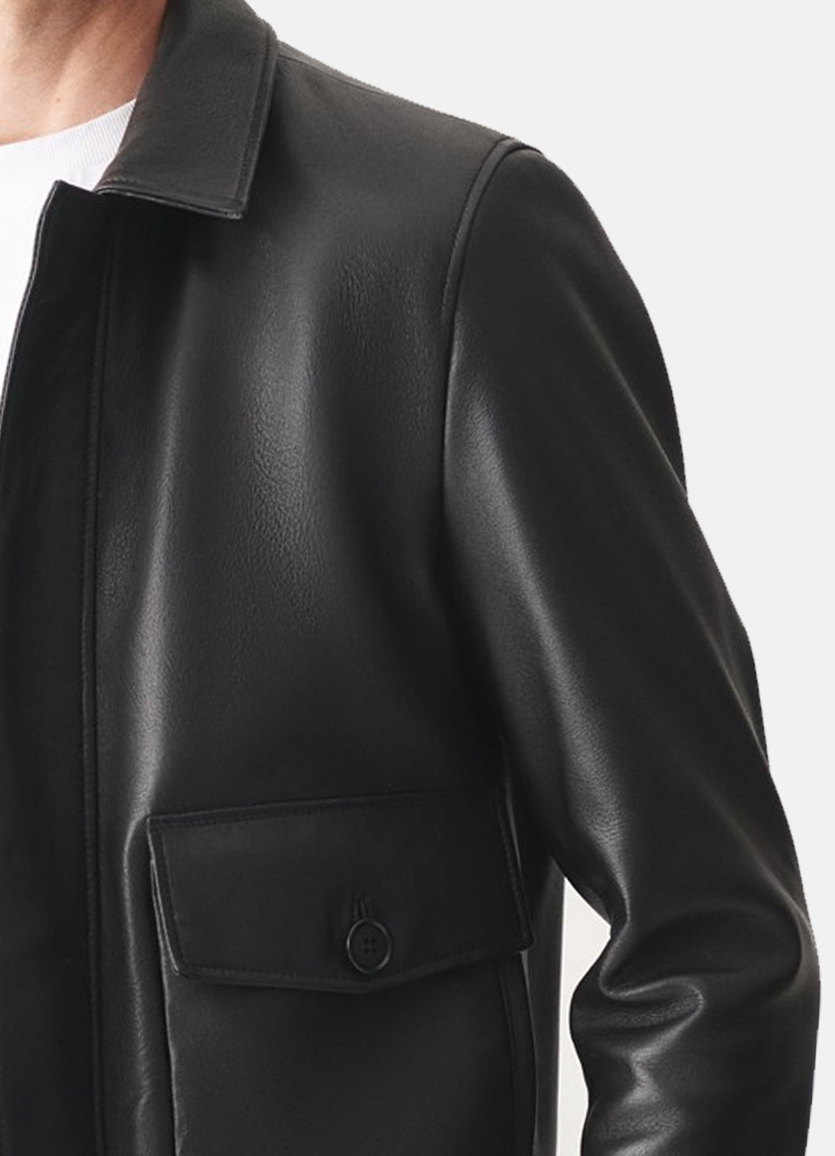 Mens Slimfit Black Lambskin Leather Jacket