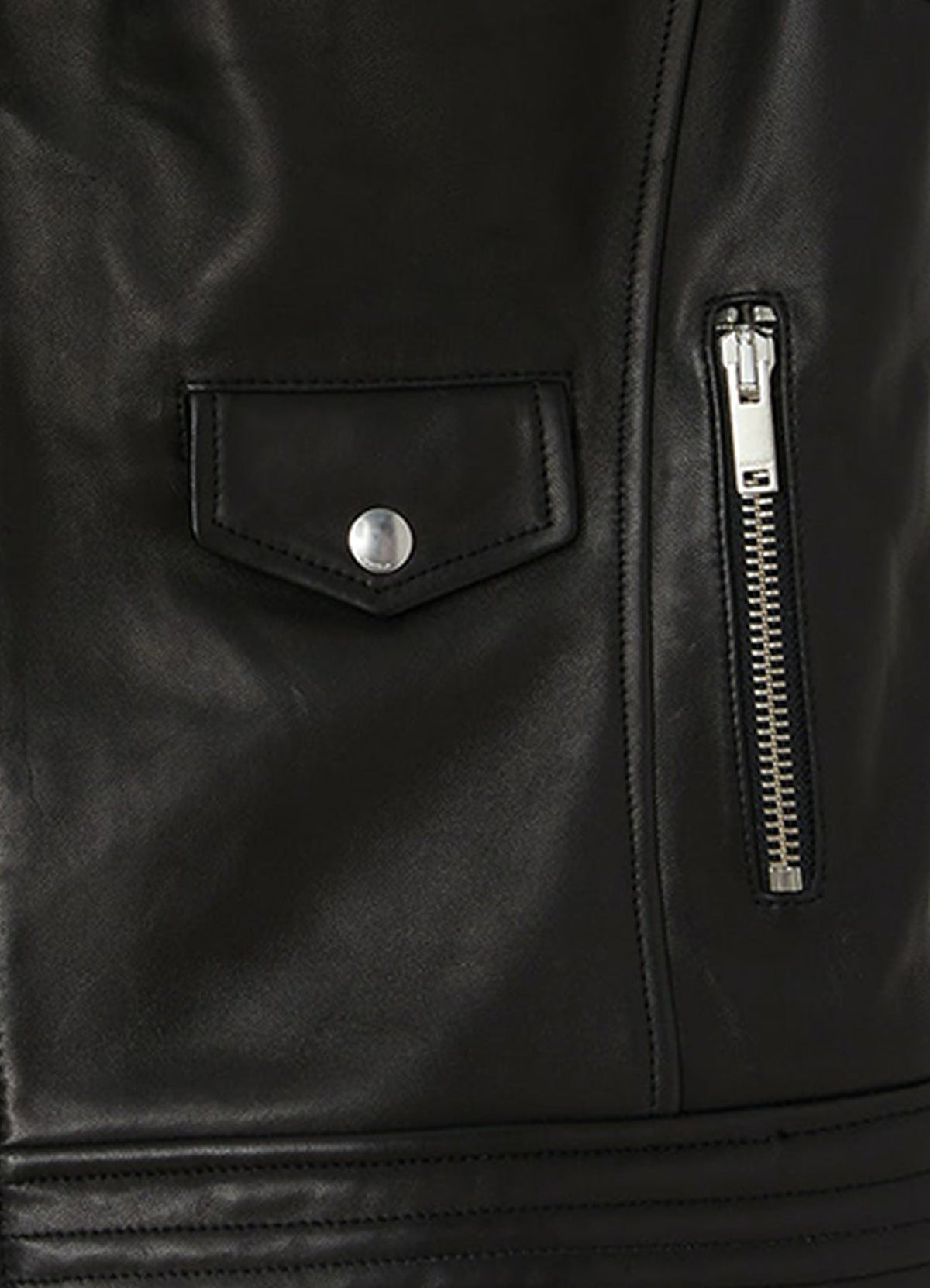 Womens Classic Black Biker Leather Vest
