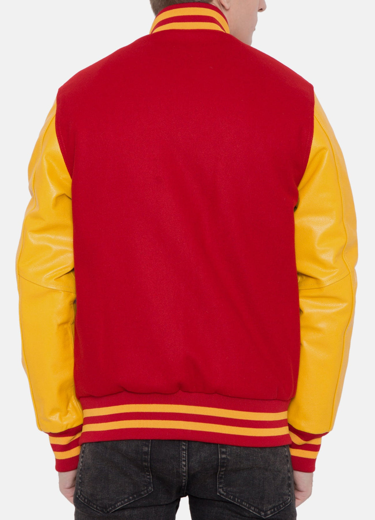 Mens Iconic Red and Yellow Varsity Jacket
