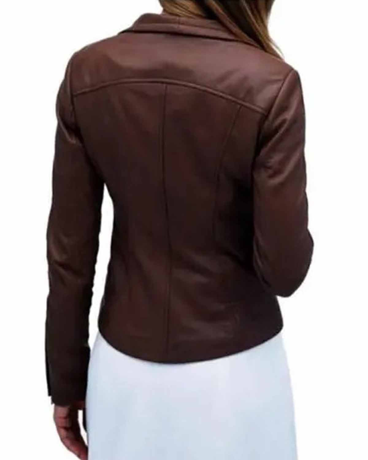 MotorCycleJackets Arrow TV Series Lyla Michaels Brown Leather Jacket