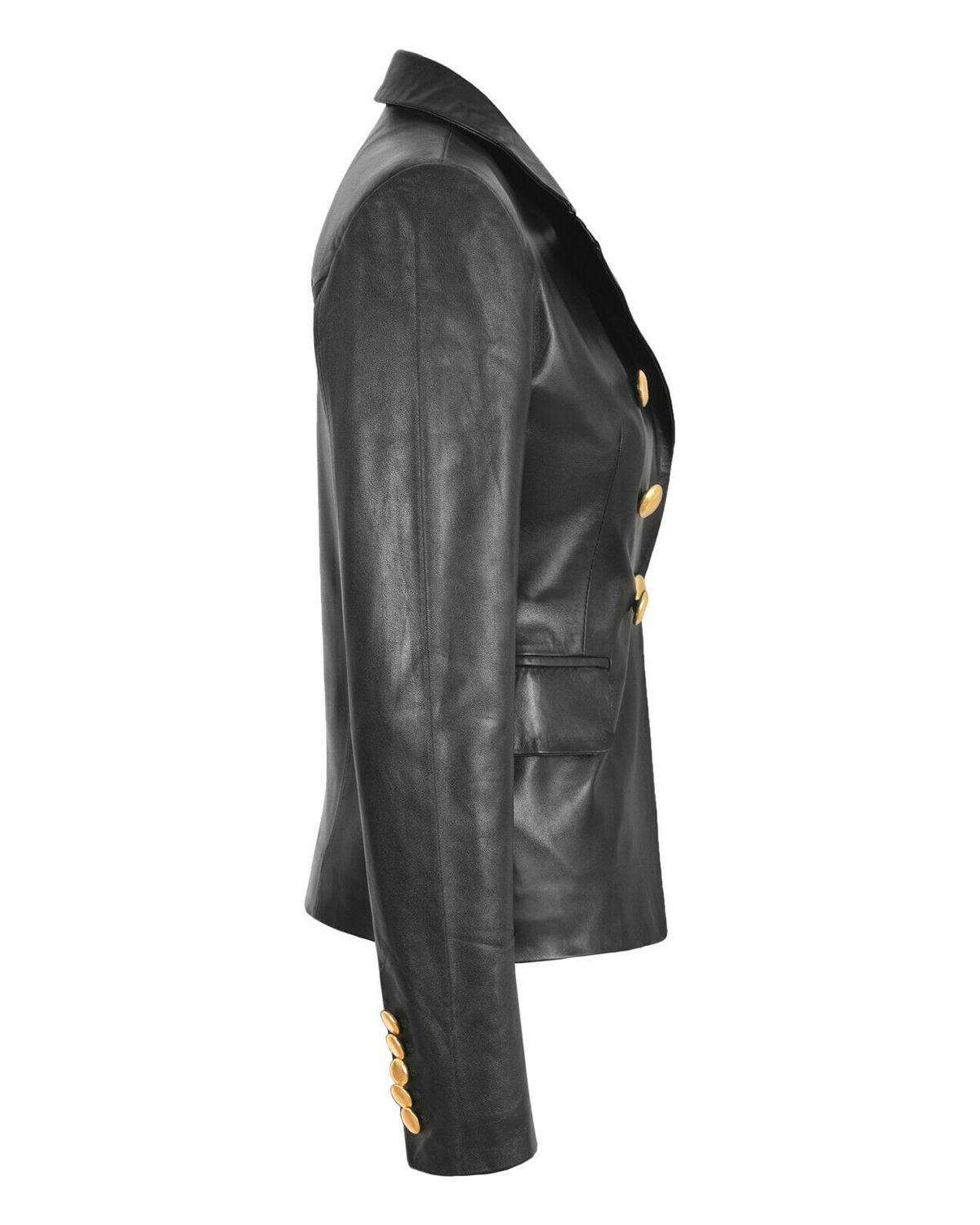 MotorCycleJackets Women's Double Breasted Leather Blazer