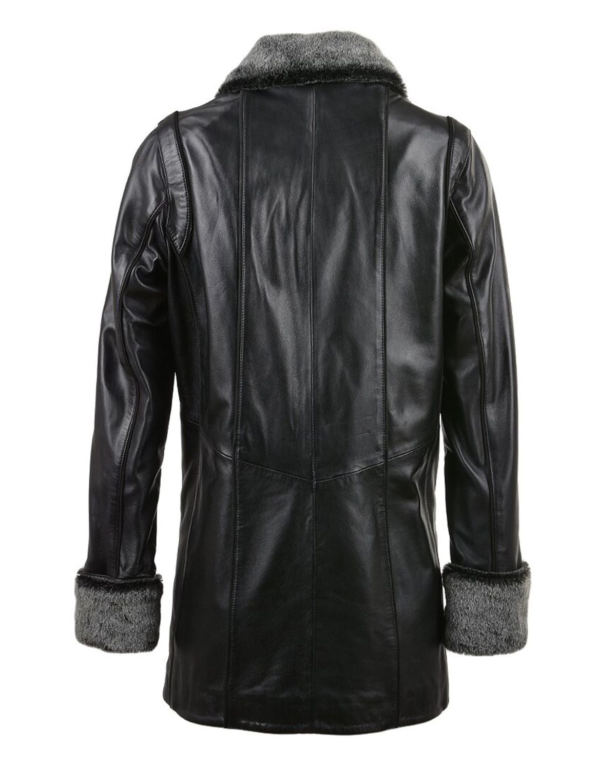 MotorCycleJackets Women's Fur Collar Real Leather Coat