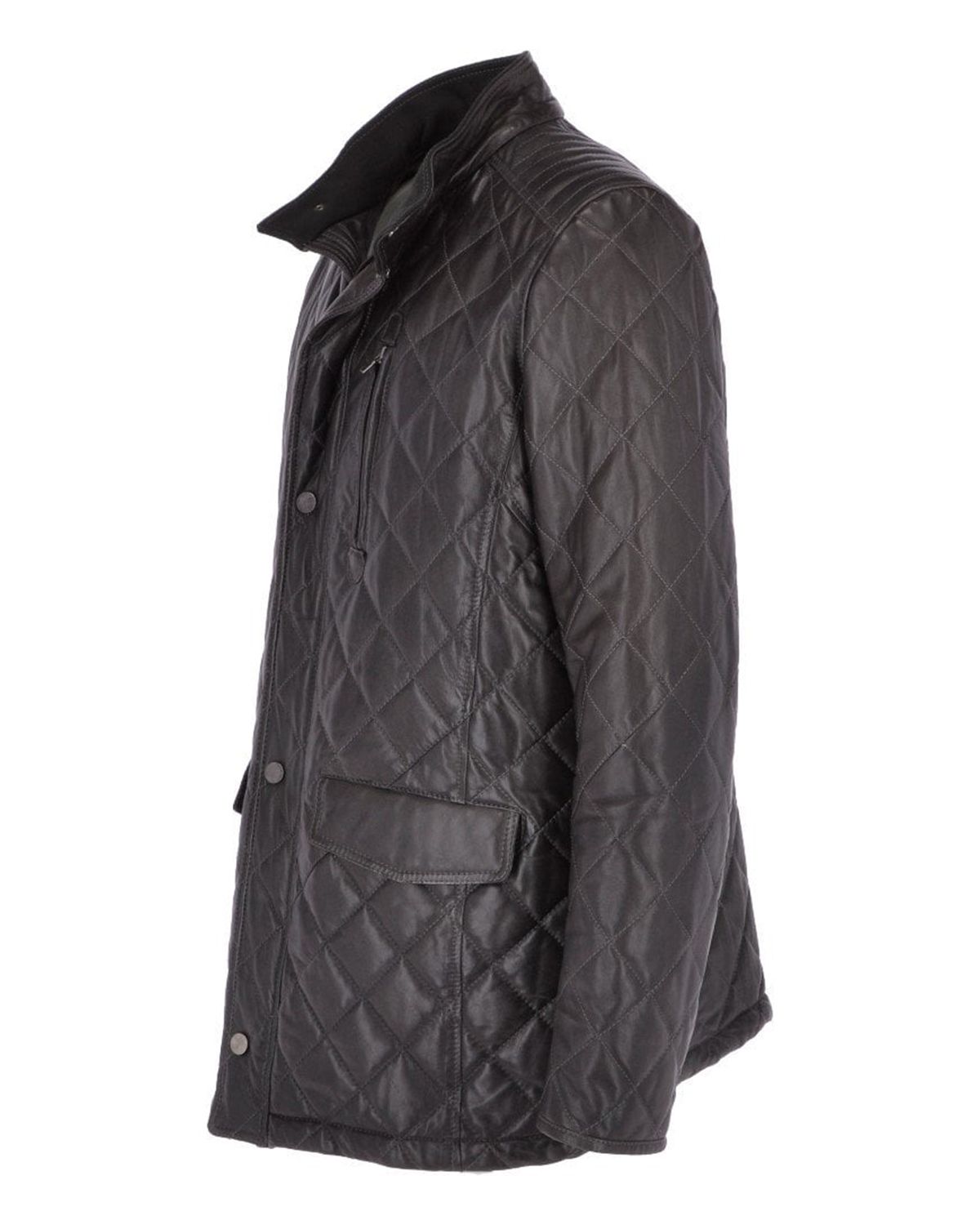 MotorCycleJackets Men's Diamond Quilted Black Leather Coat