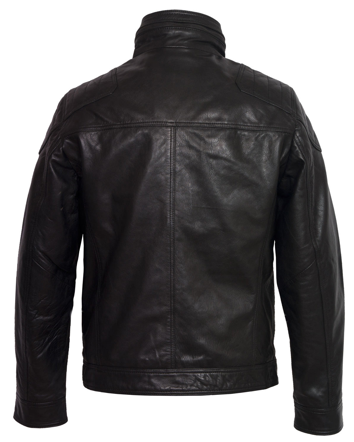 MotorCycleJackets Mens Genuine Leather Motorcycle Black Jacket