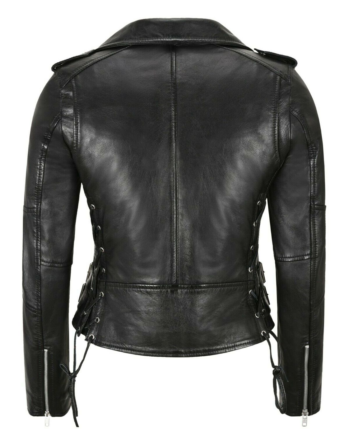 Stylish Side Laced Women's Slim Fit Biker Jacket