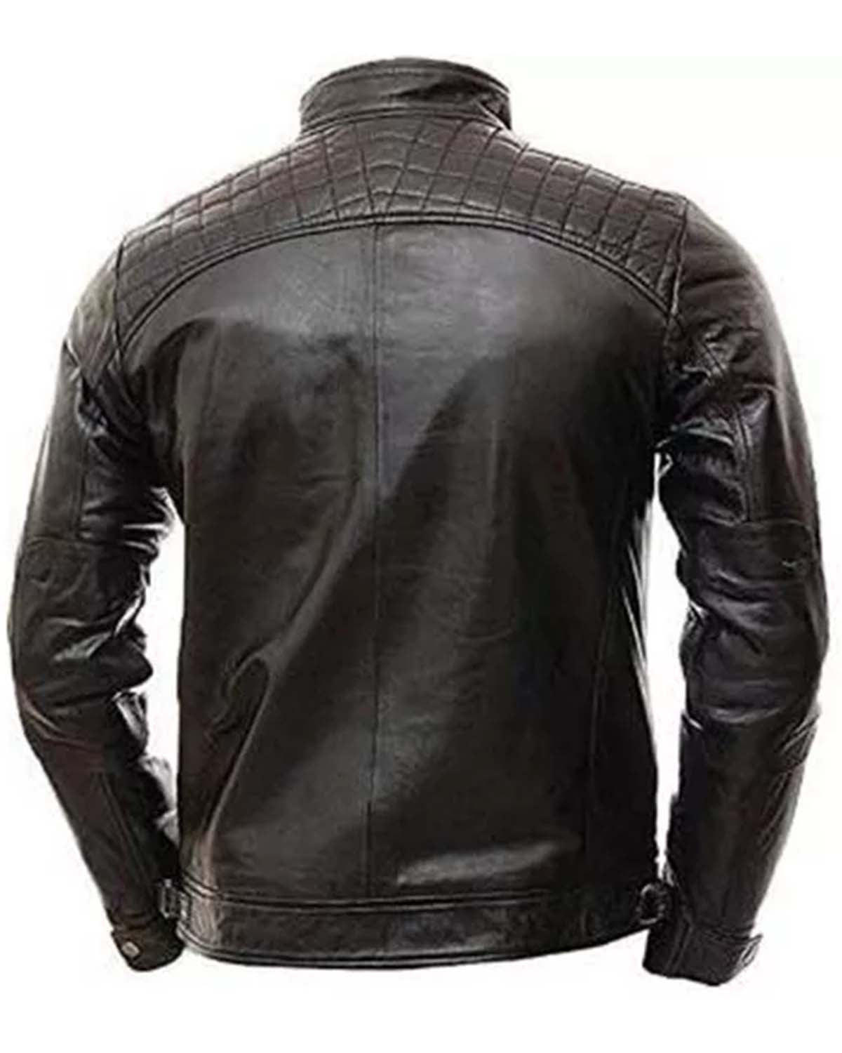 MotorCycleJackets Mens Black Quilted Leather Jacket