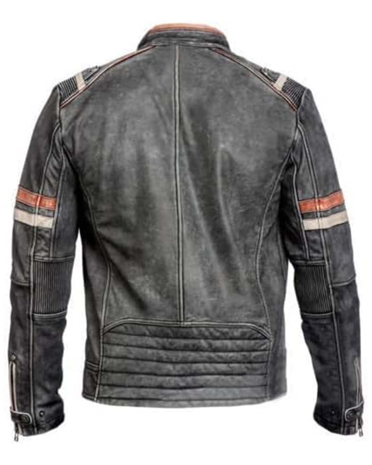 MotorCycleJackets Men’s Cafe Racer Motorcycle Retro 3 Jacket